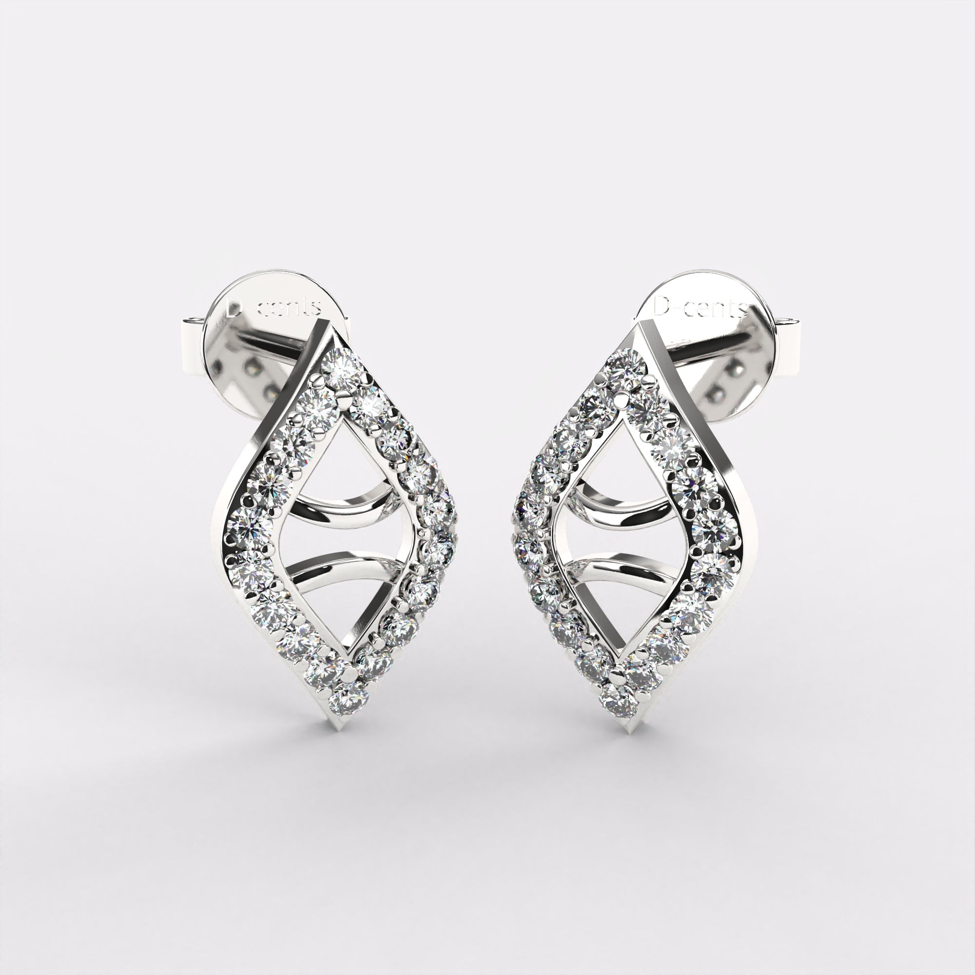 Rory Round Diamond Stud Earrings In 925 Silver