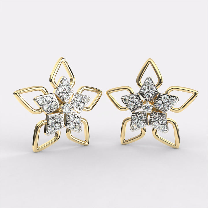 Flora Charms Diamond Stud Earrings