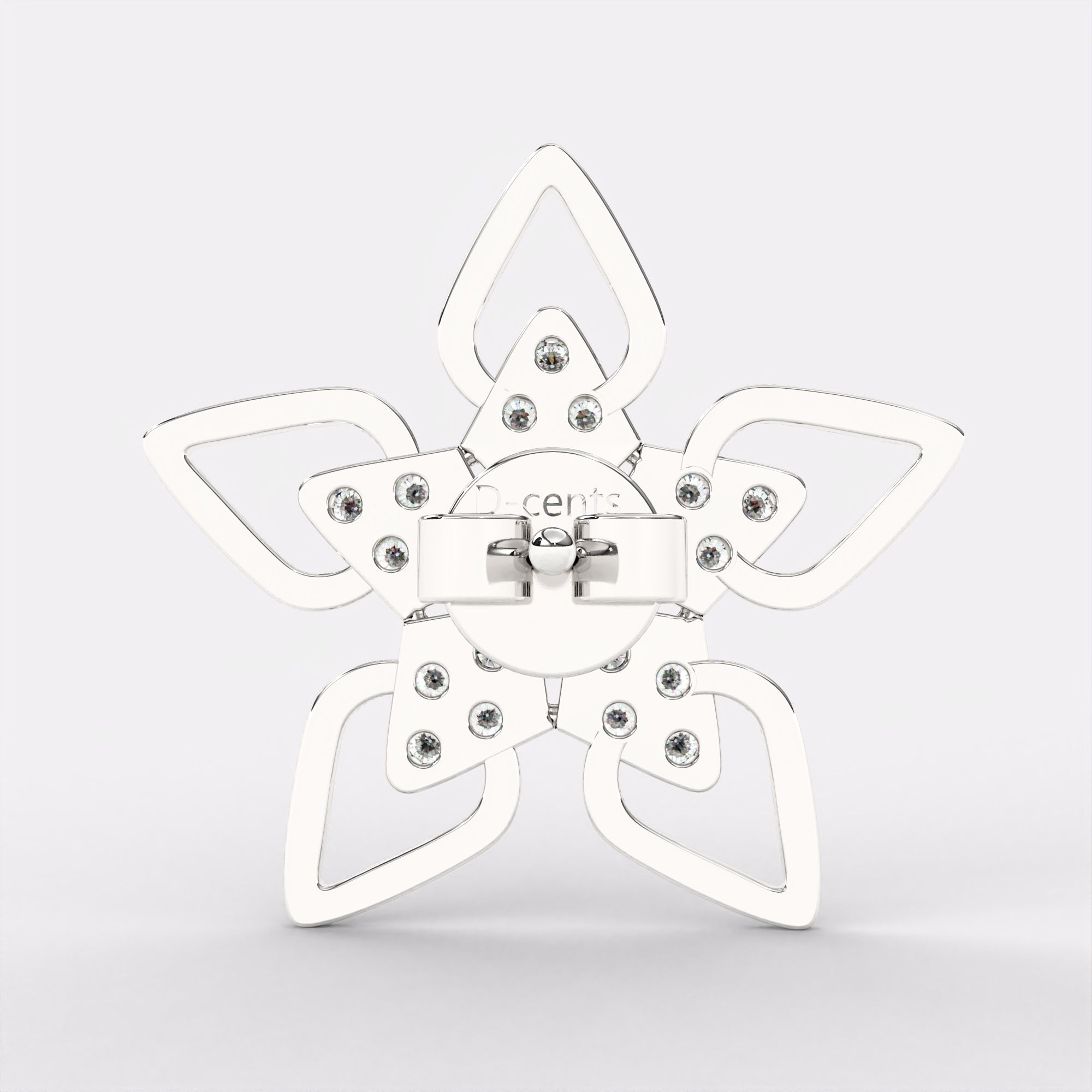 Flora Charms Diamond Stud Earrings In 925 Silver