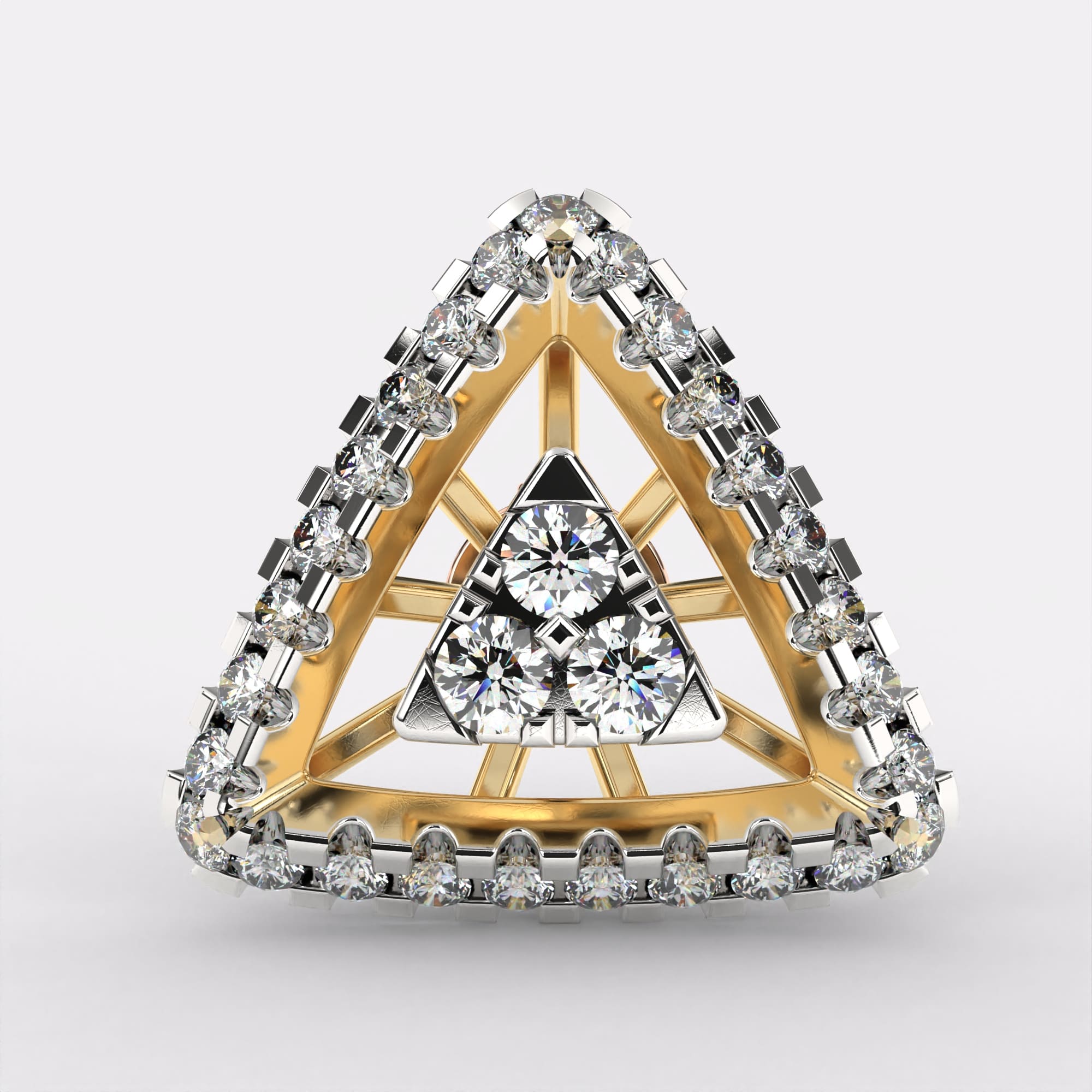 Glaring Tri Diamond Earrings