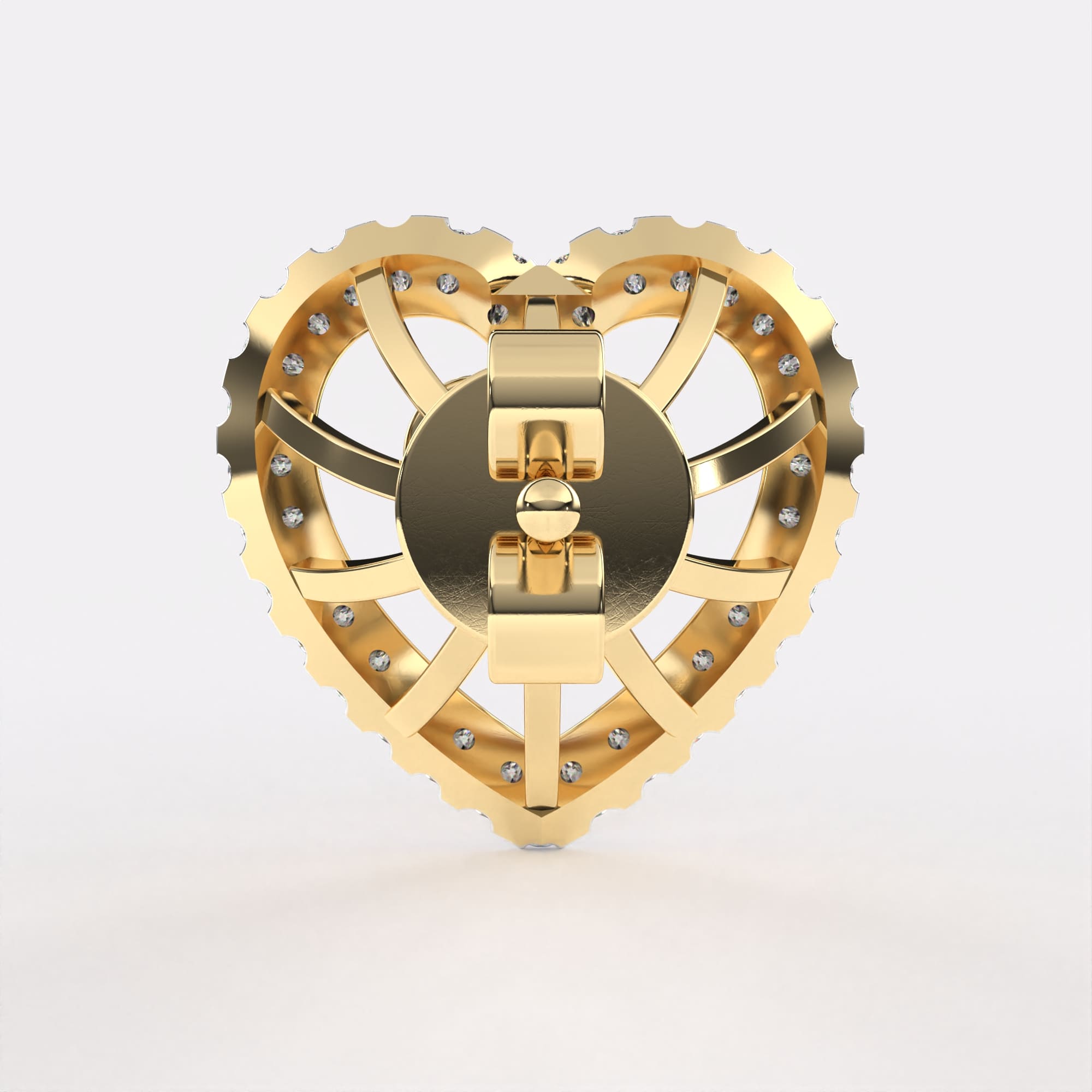 Golden Heart Diamond Earrings