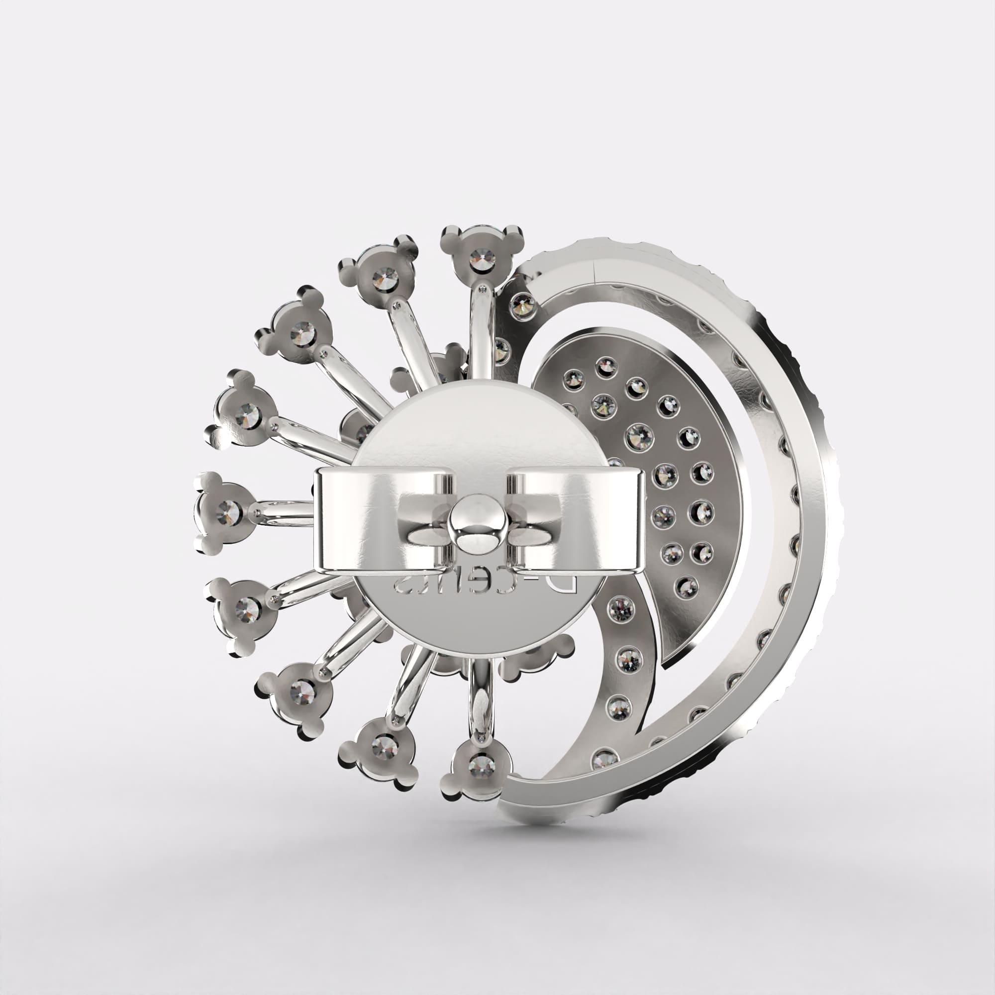 Root Diamond Stud Earrings in 925 Silver