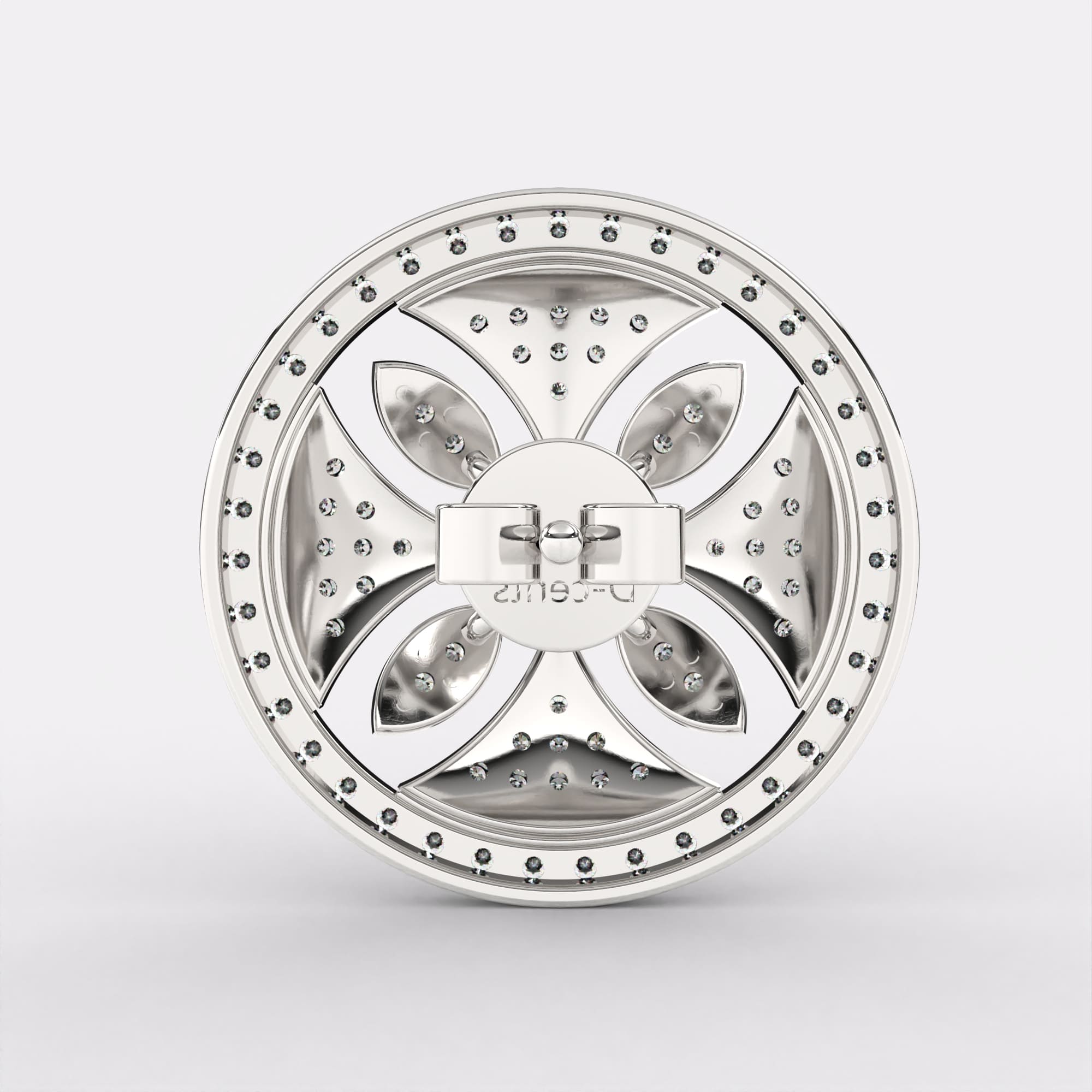 Flare Leaf Diamond Earrings in 925 Silver