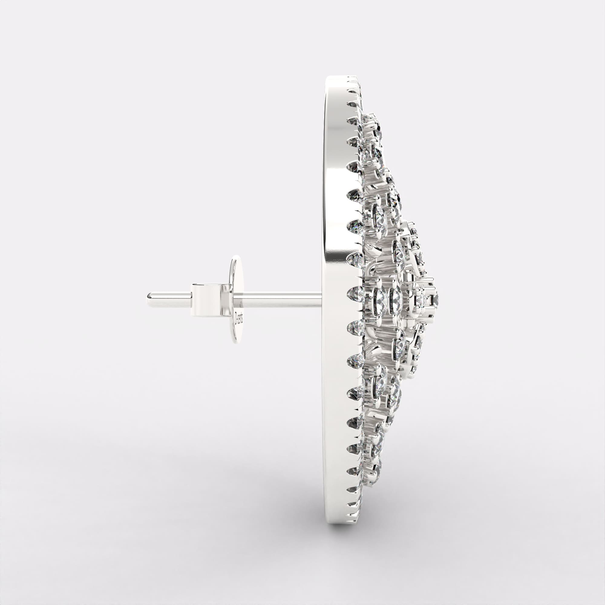 Subtle Elaborate Diamond Earrings in 925 Silver