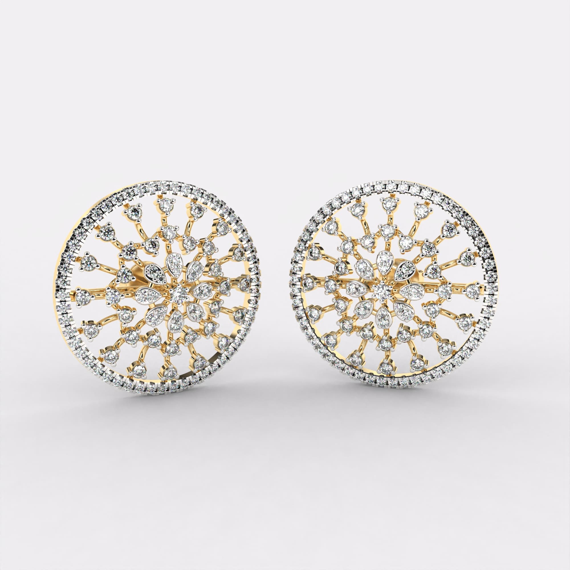 Subtle Elaborate Diamond Earrings