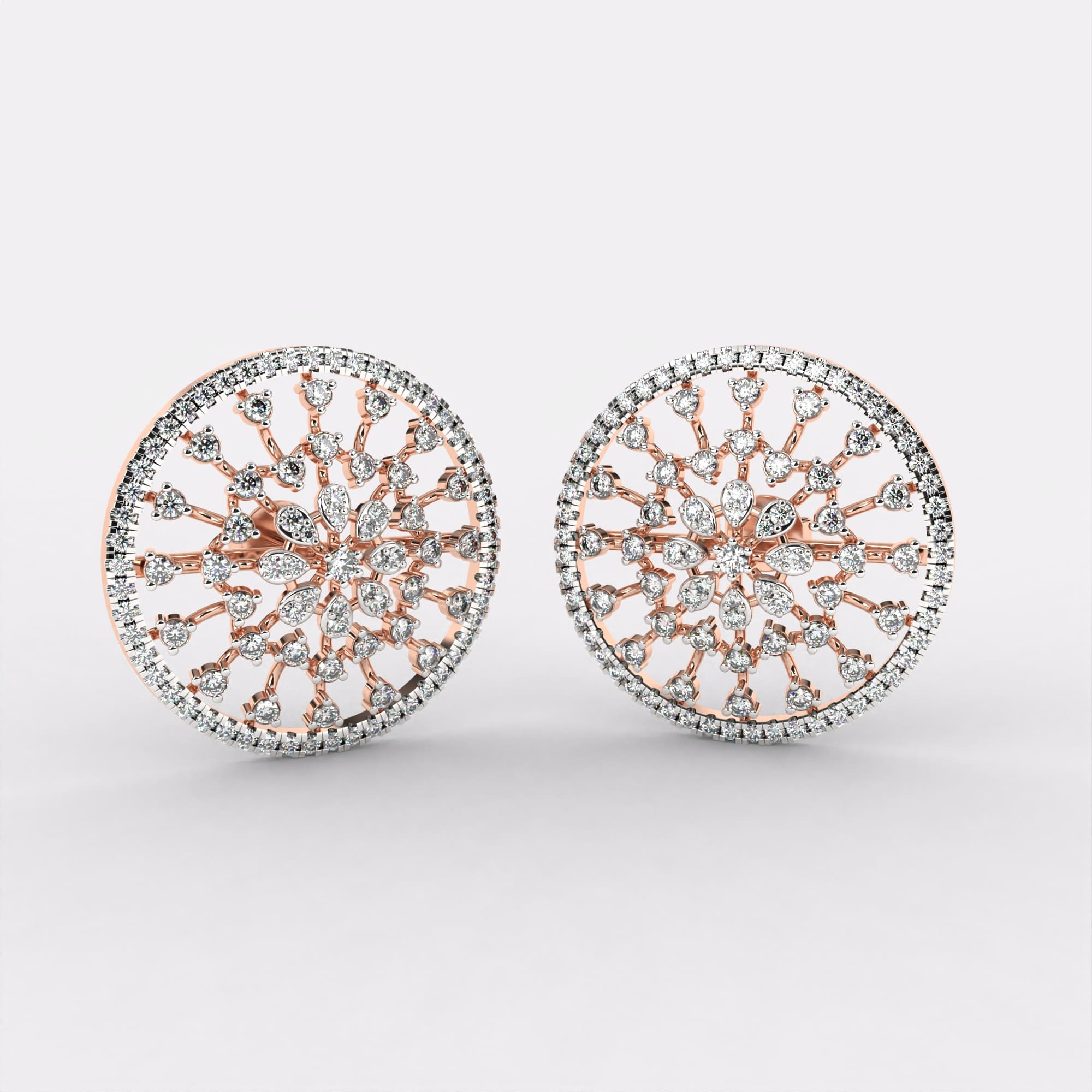 Subtle Elaborate Diamond Earrings