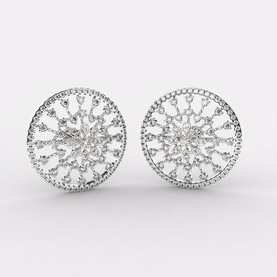 Subtle Elaborate Diamond Earrings