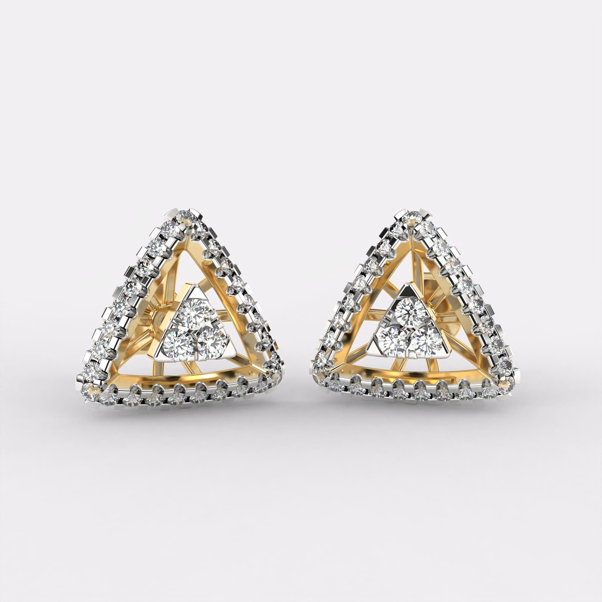 Glaring Tri Diamond Earrings