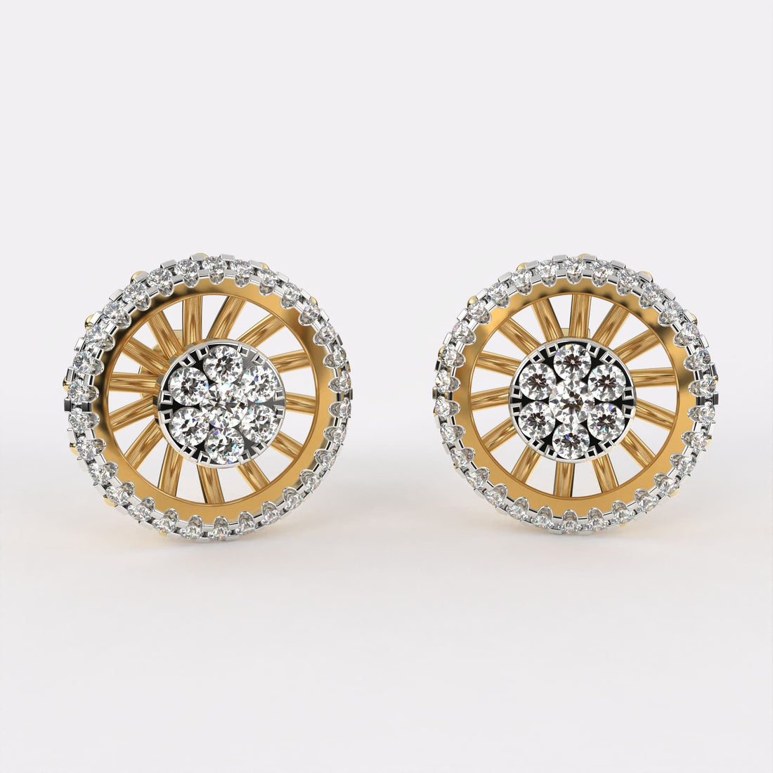 Round cut Diamond Stud Earrings