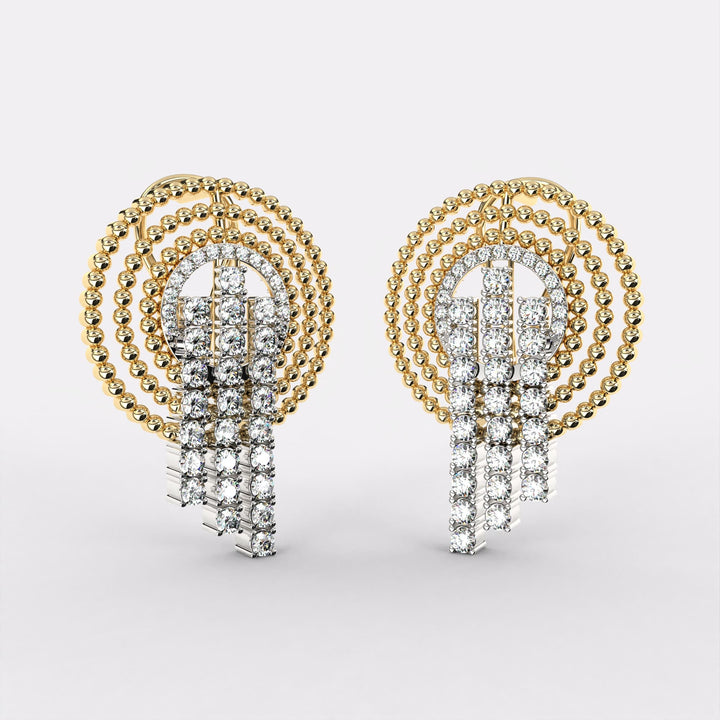 Gleaming lines Diamond  Earrings