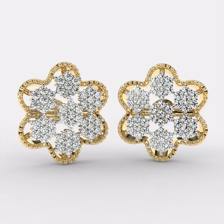 Cluster Flower Diamond Earrings