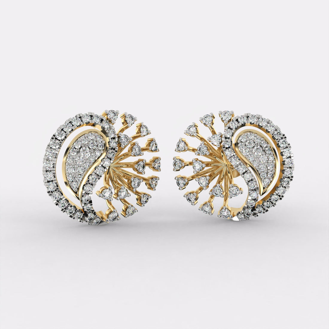 Root Diamond Stud Earrings