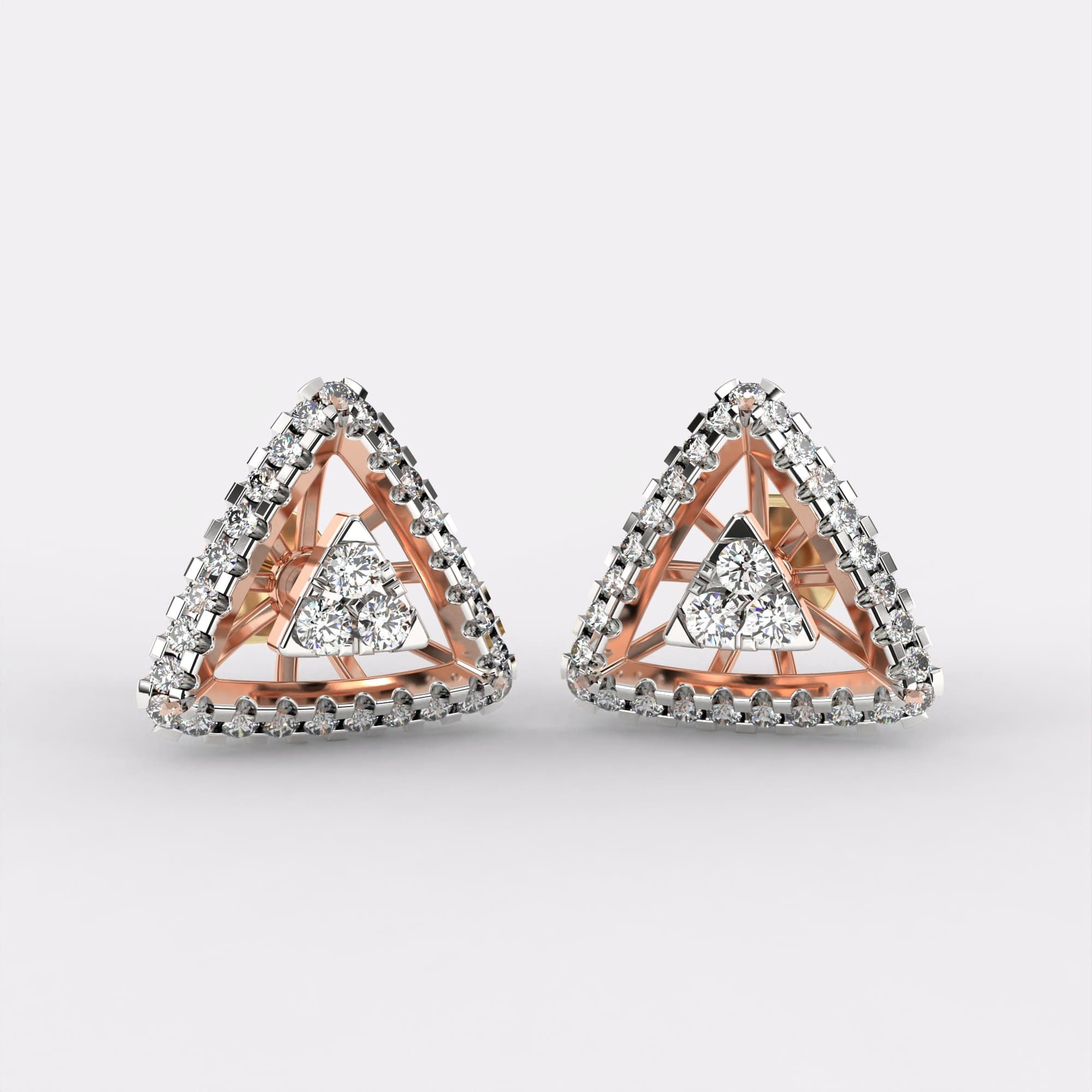 Glaring Tri Diamond Earrings