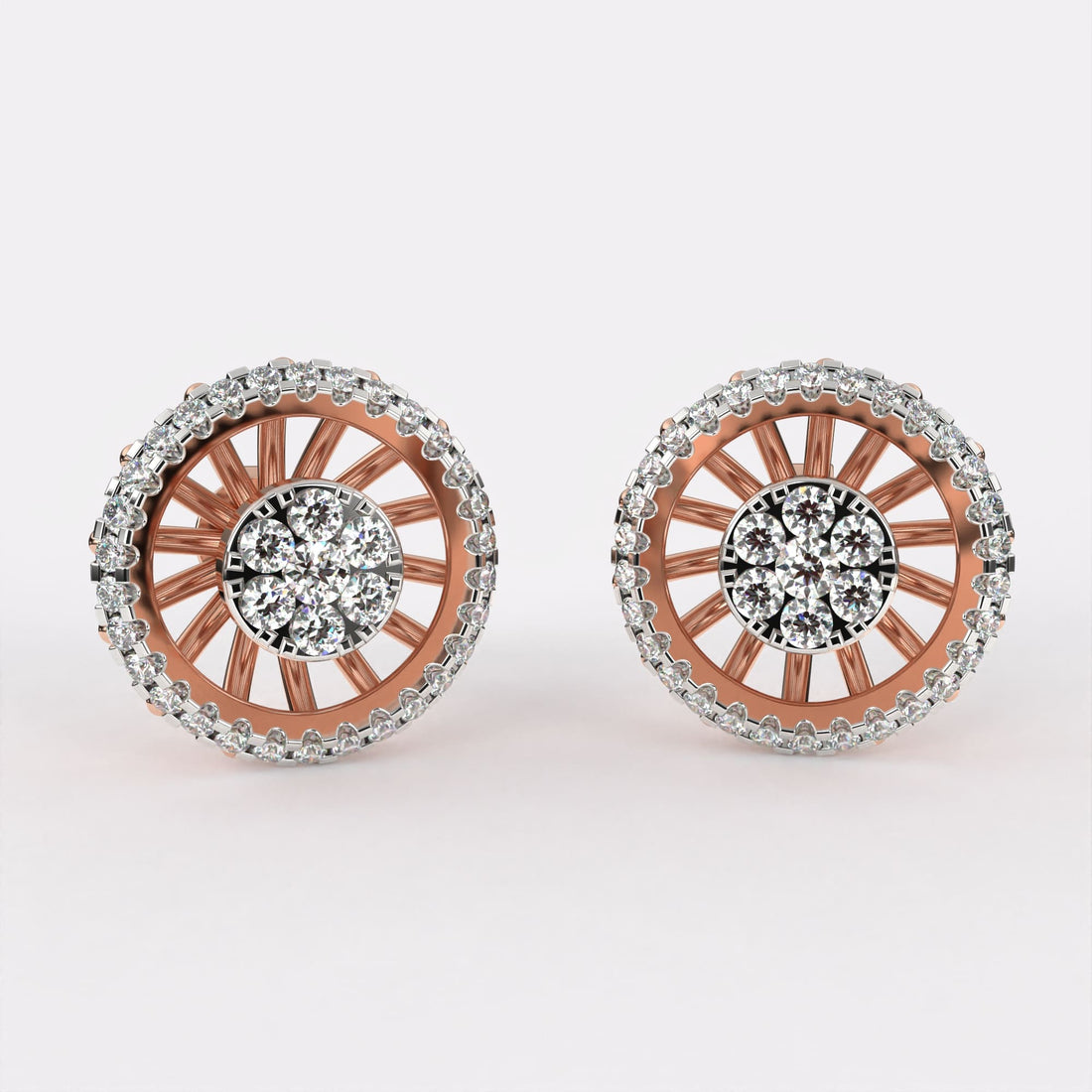 Round cut Diamond Stud Earrings