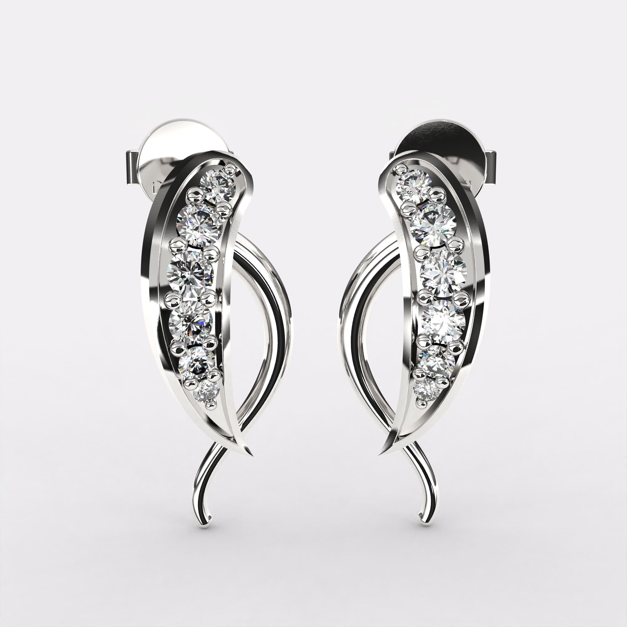 Finley Round Diamond earrings in 925 Silver