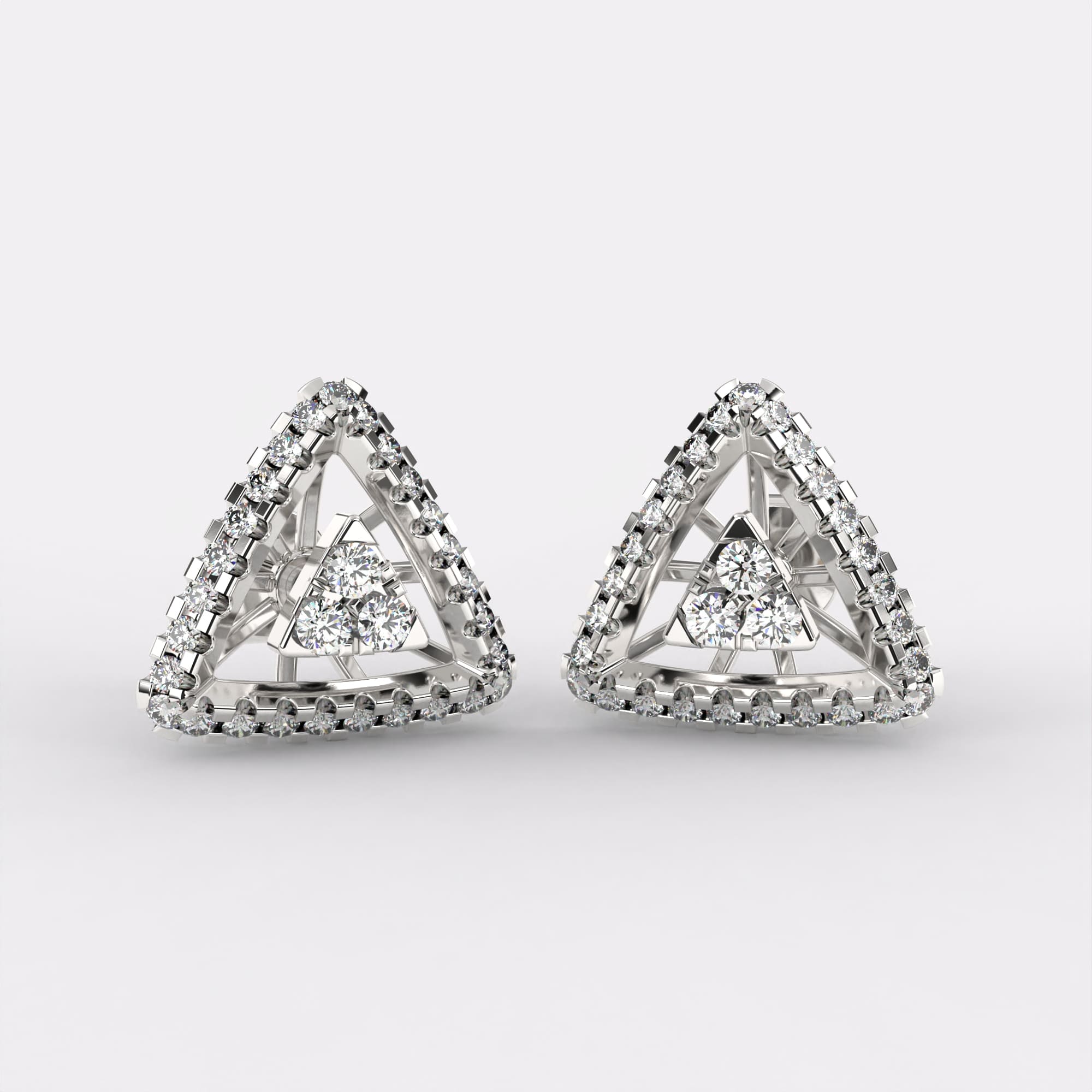 Glaring Tri Diamond Earrings