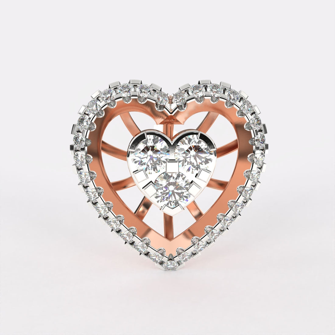 Golden Heart Diamond Earrings