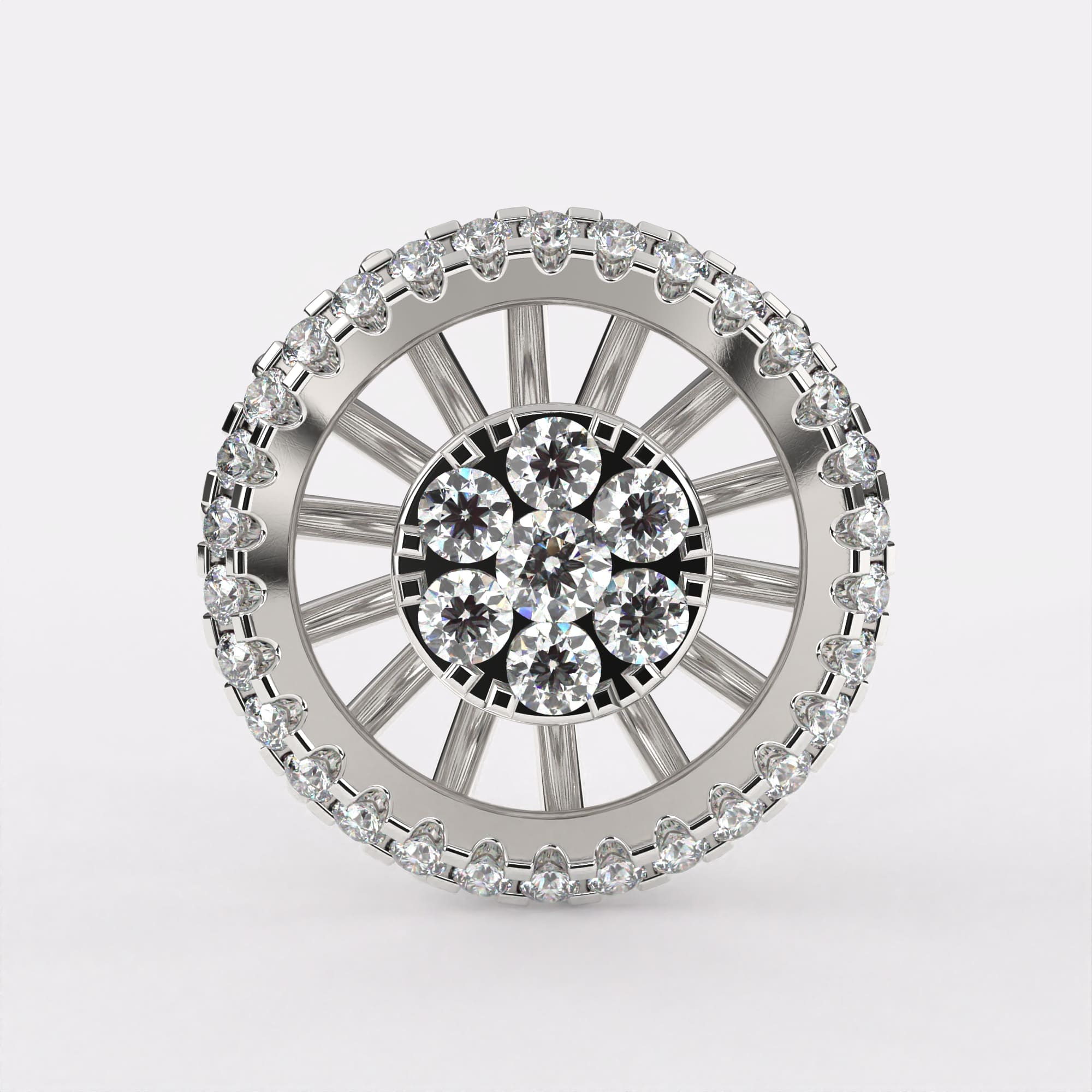 Round cut Diamond Stud Earrings in 925 Silver