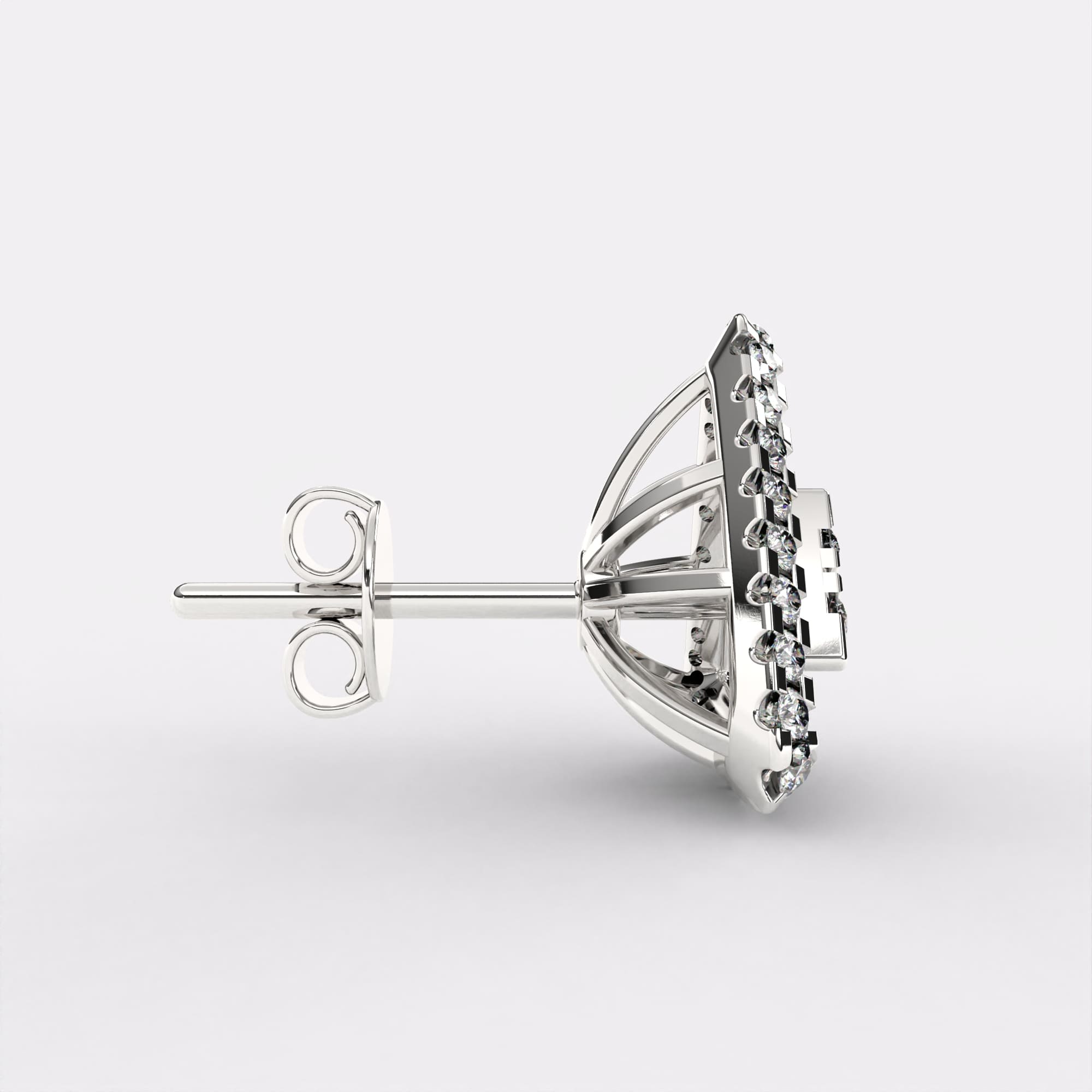 Glaring Tri Diamond Earrings in 925 Silver
