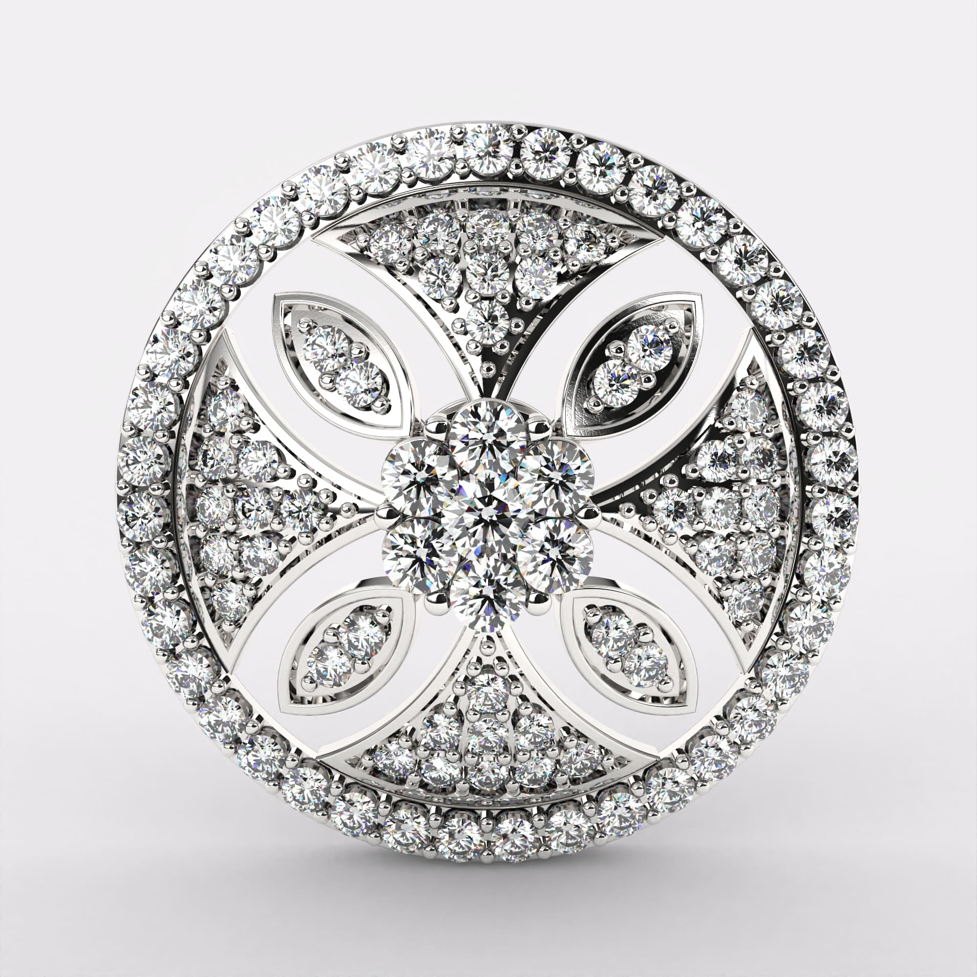 Flare Leaf Diamond Earrings in 925 Silver