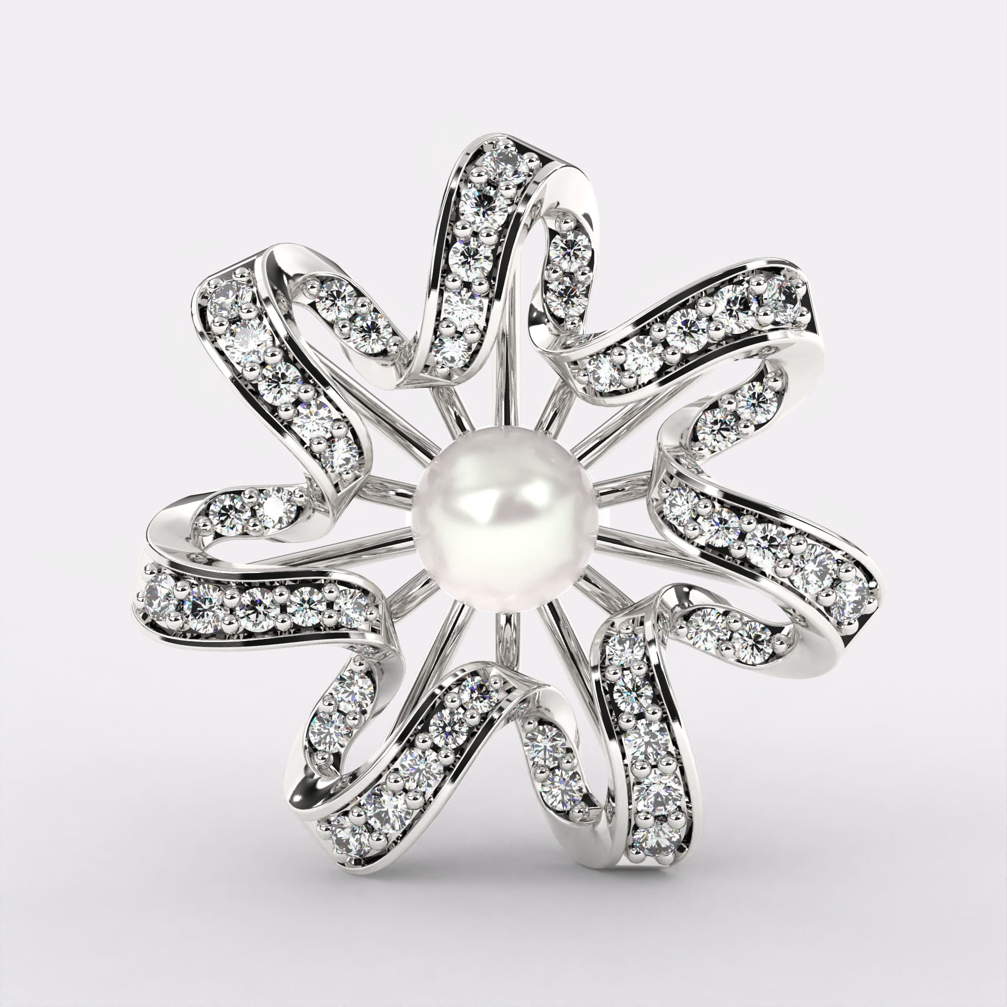 Spiral pearl Earrings in 925 Silver