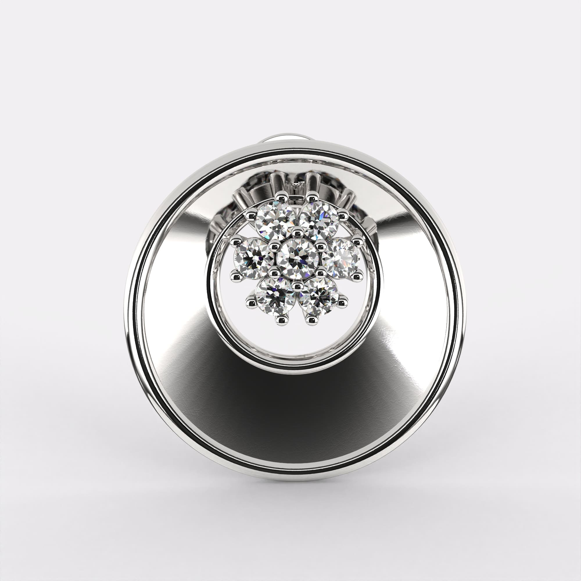 Dazzle Diamond Stud Earrings in 925 Silver