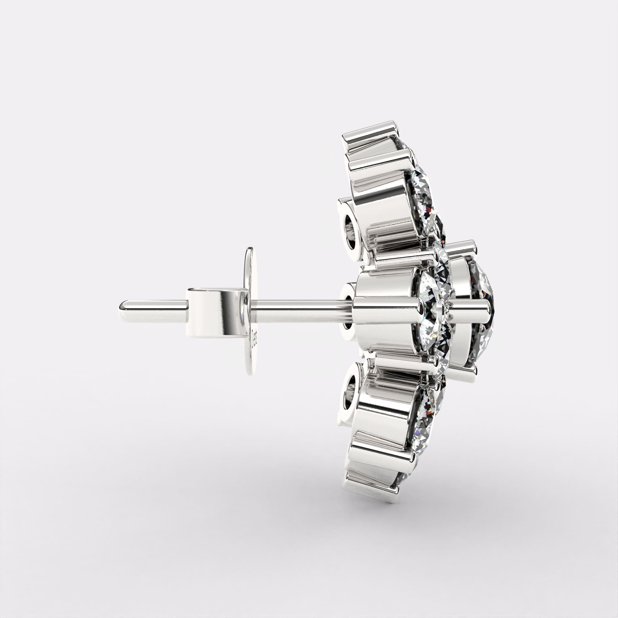 Flare Studs Diamond Earrings in 925 Silver