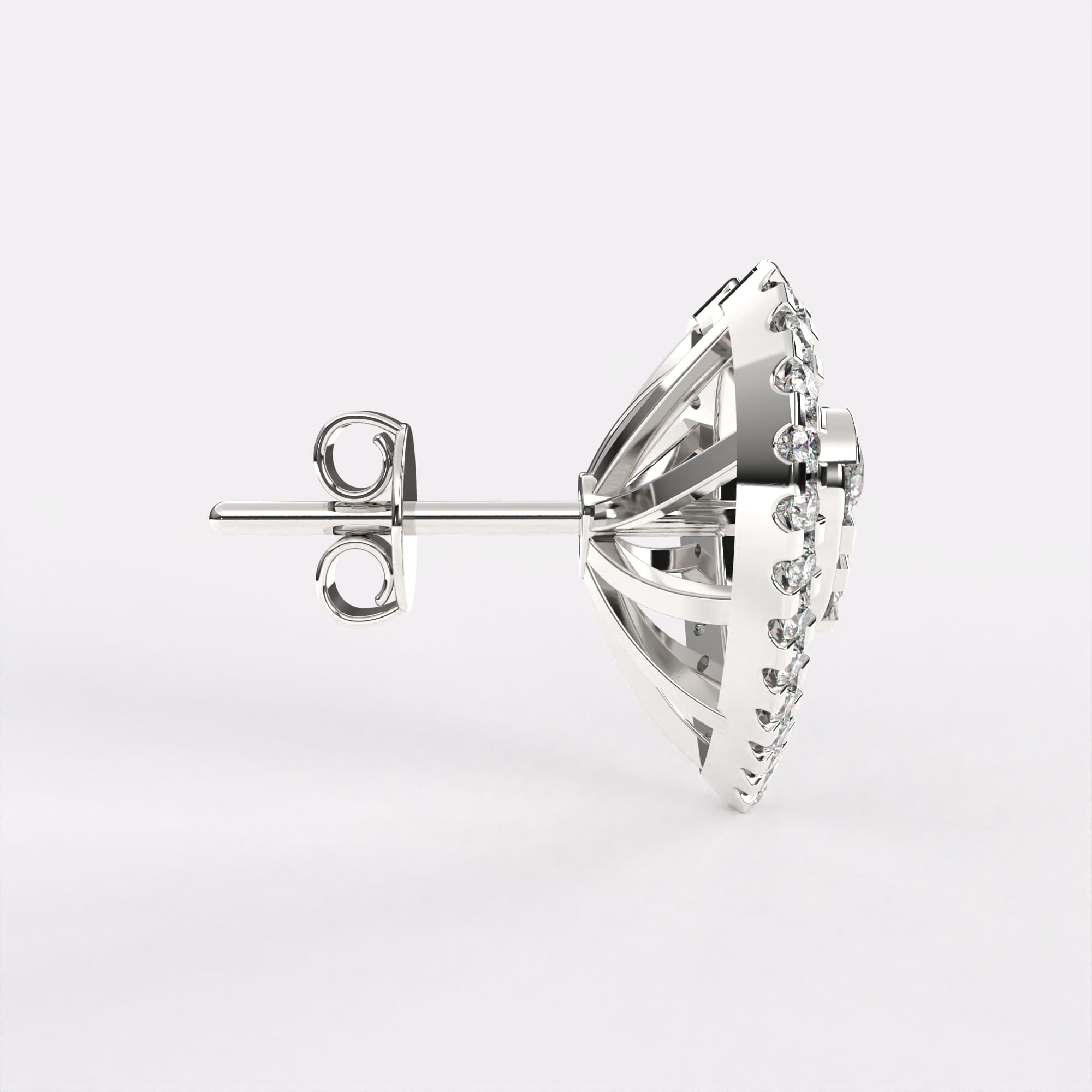 Golden Heart Earrings in 925 Silver