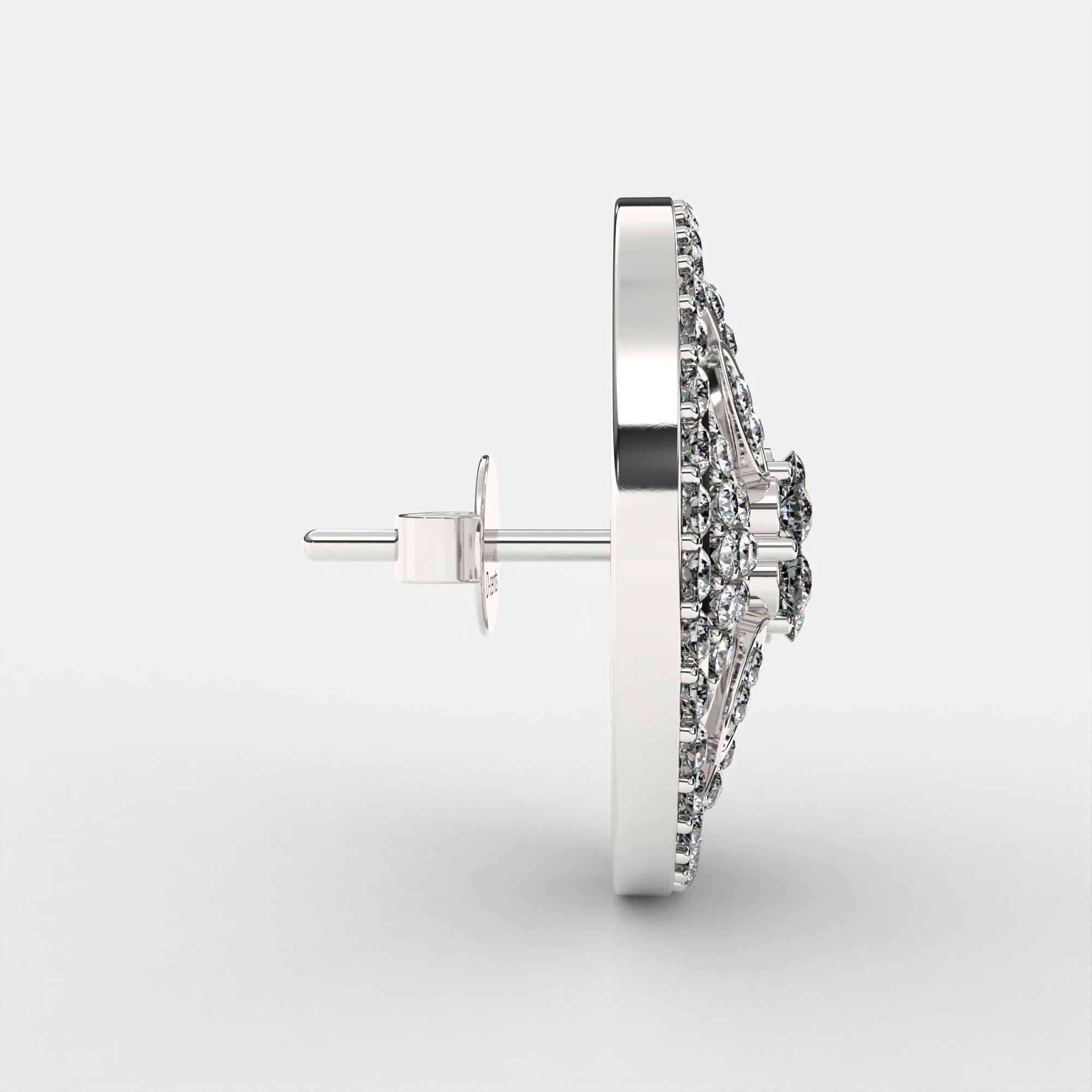 Flare Leaf Diamond Earrings in 925 Silver