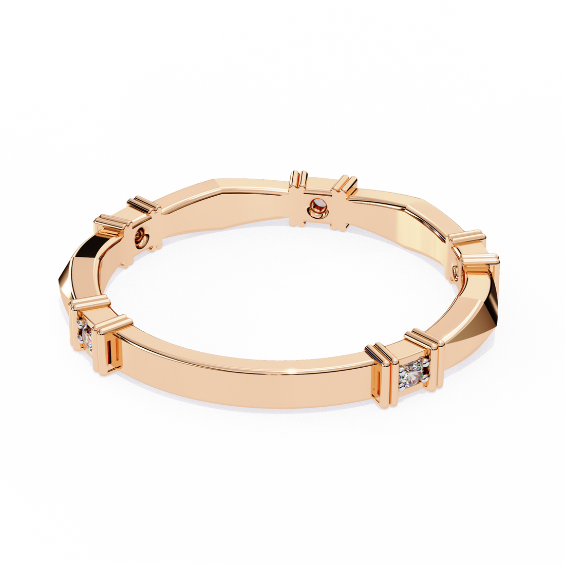 Casual Glimmer Diamond Ring Band 10