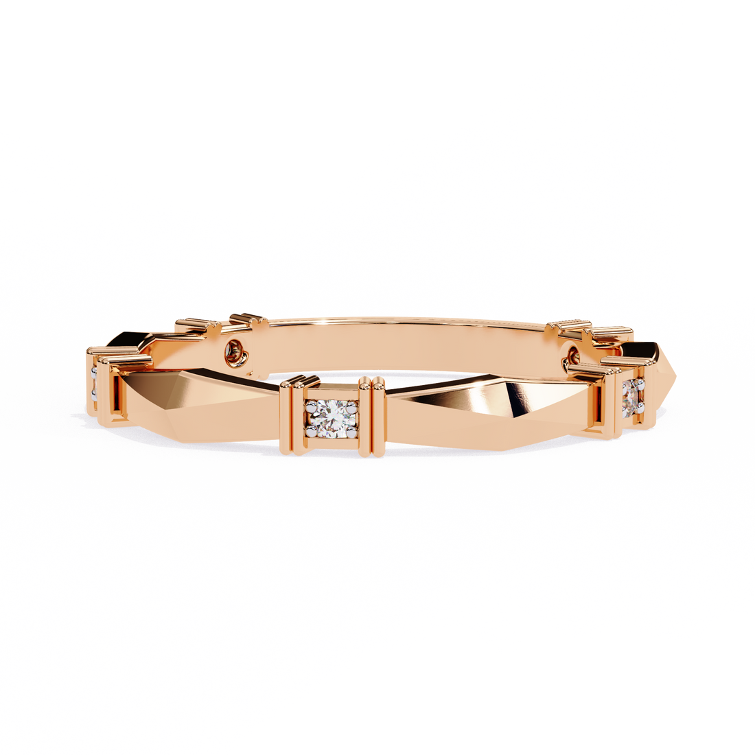 Casual Glimmer Diamond Ring Band 11