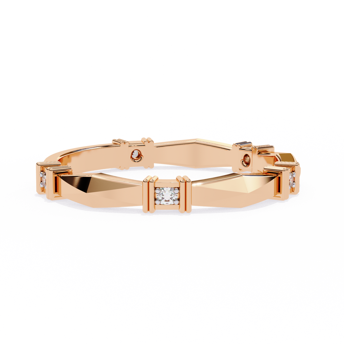 Casual Glimmer Diamond Ring Band 12