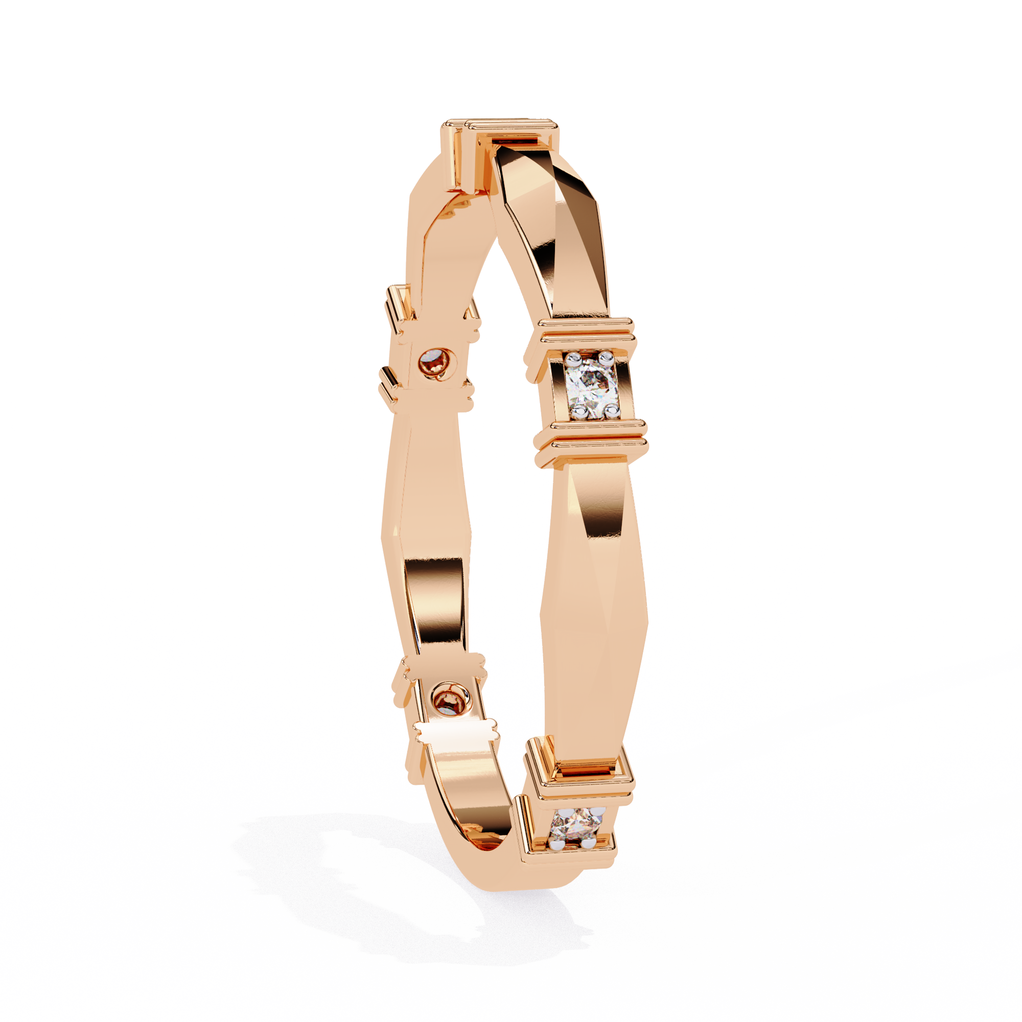 Casual Glimmer Diamond Ring Band 14