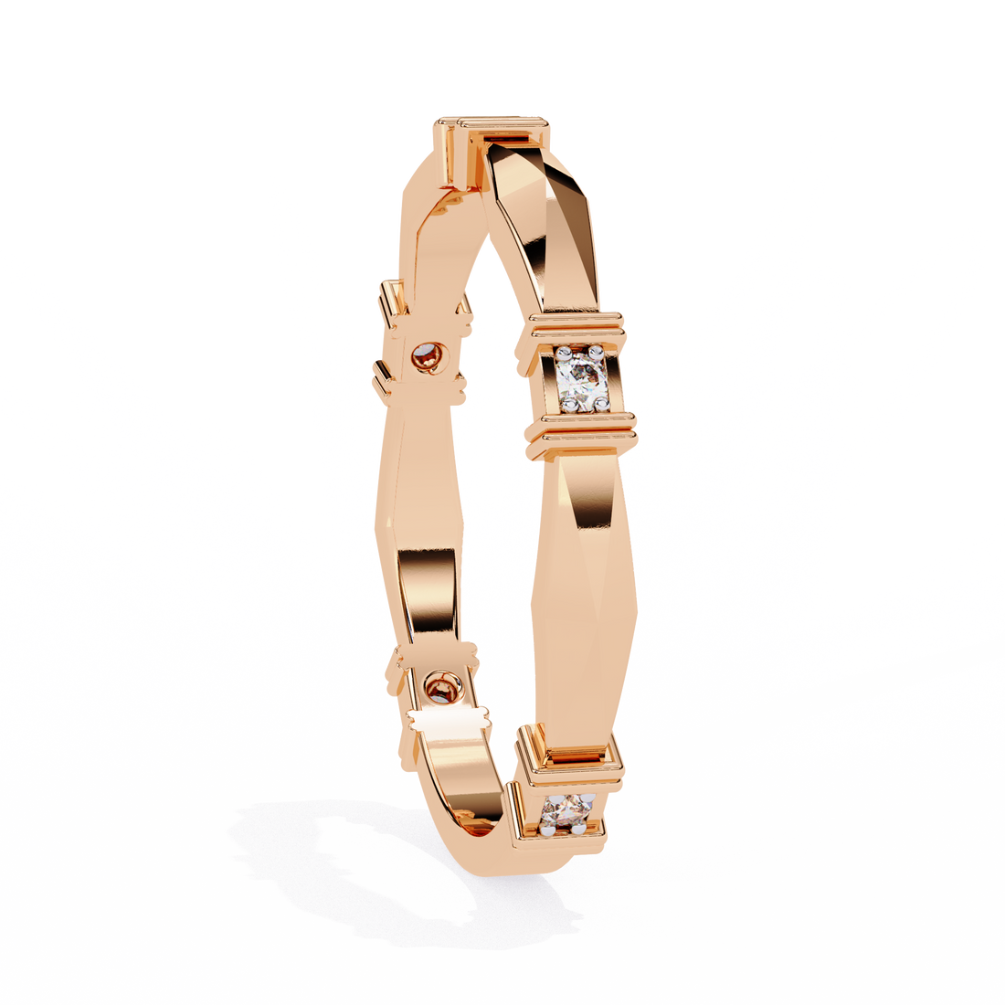 Casual Glimmer Diamond Ring Band 14