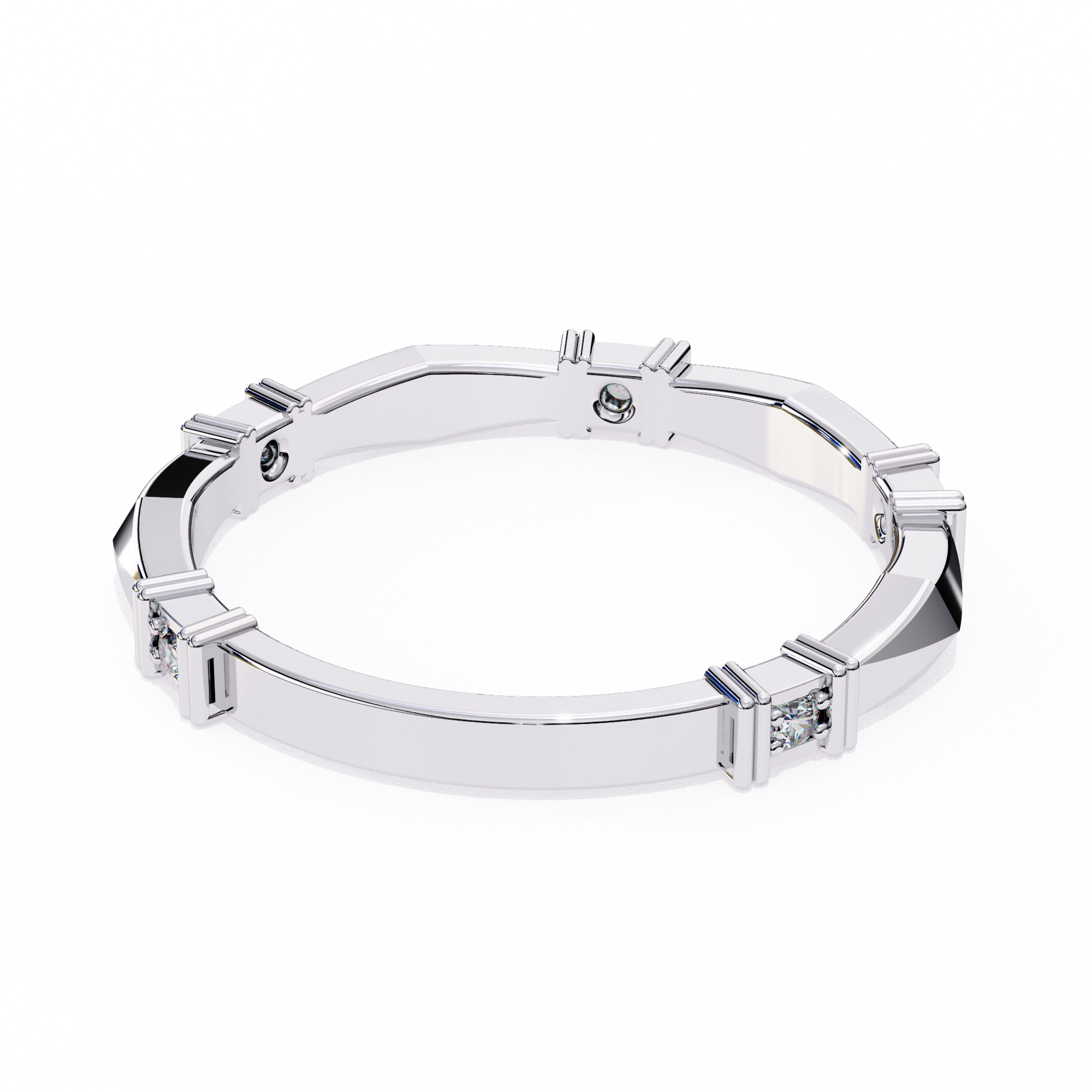 Casual Glimmer Diamond Ring Band 15