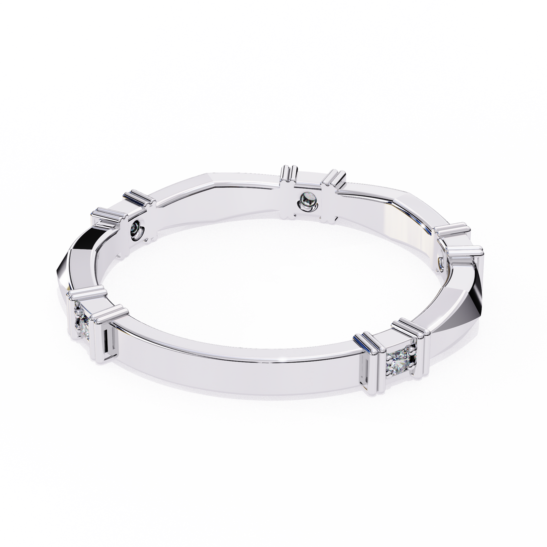 Casual Glimmer Diamond Ring Band 15