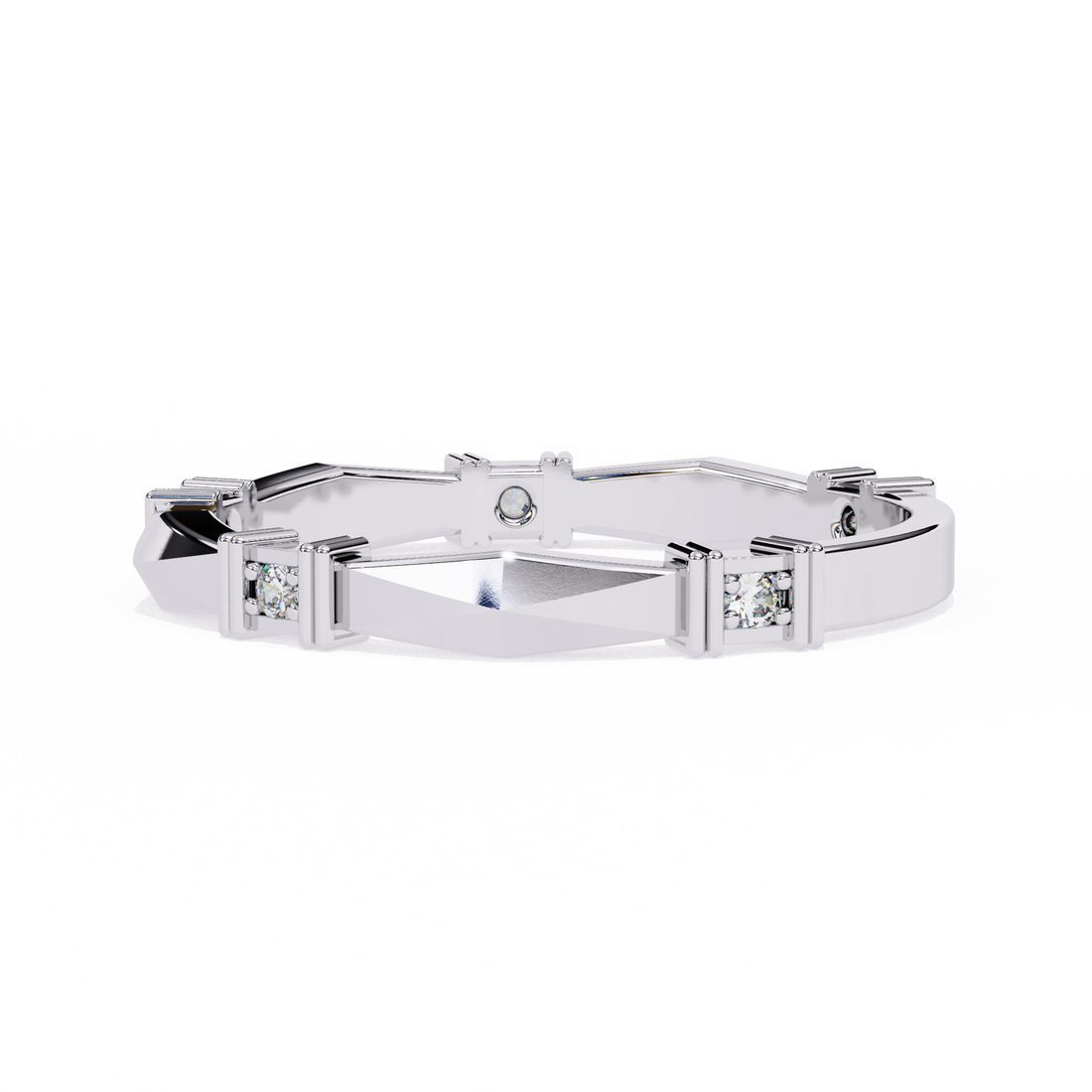 Casual Glimmer Diamond Ring Band 16