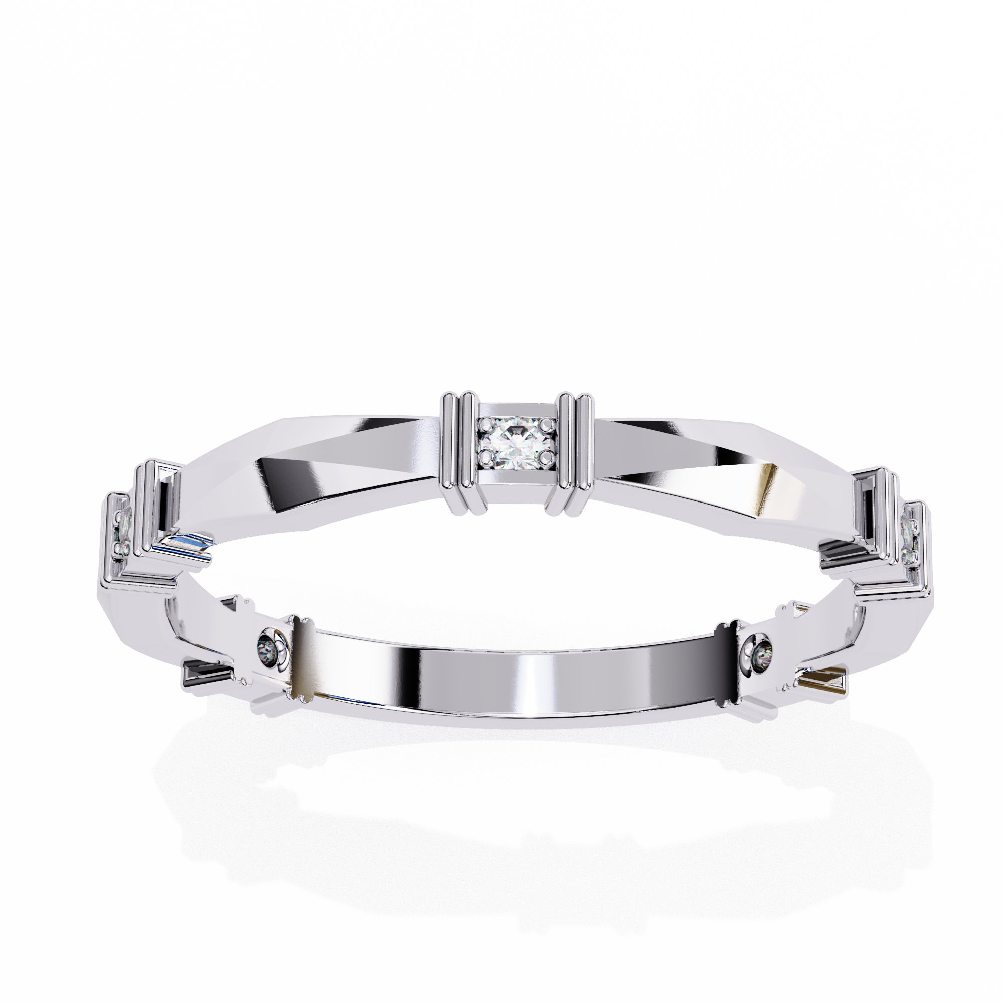 Casual Glimmer Diamond Ring Band 19