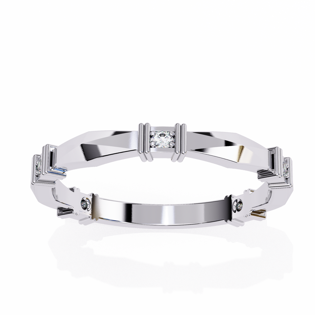 Casual Glimmer Diamond Ring Band 19