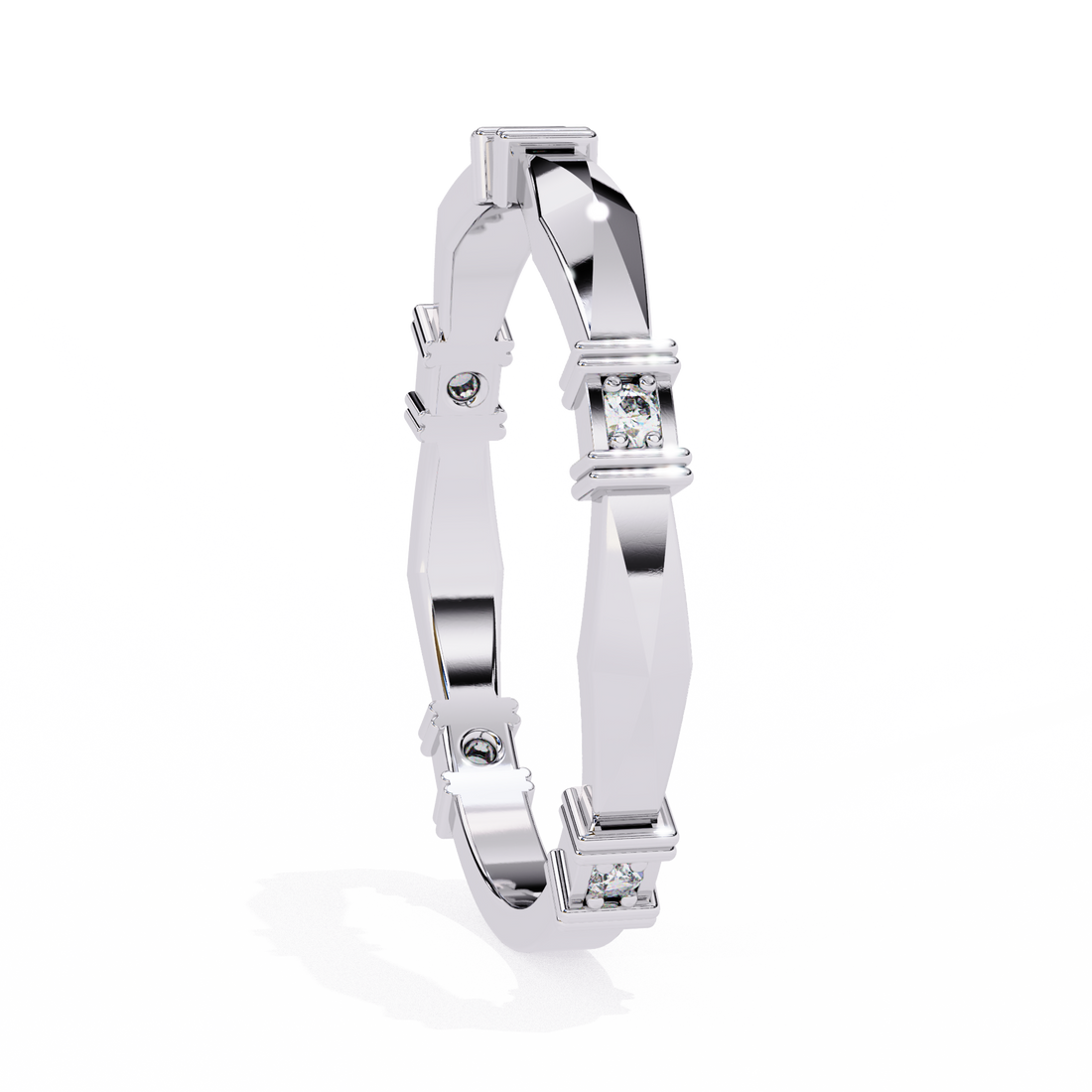 Casual Glimmer Diamond Ring Band 21