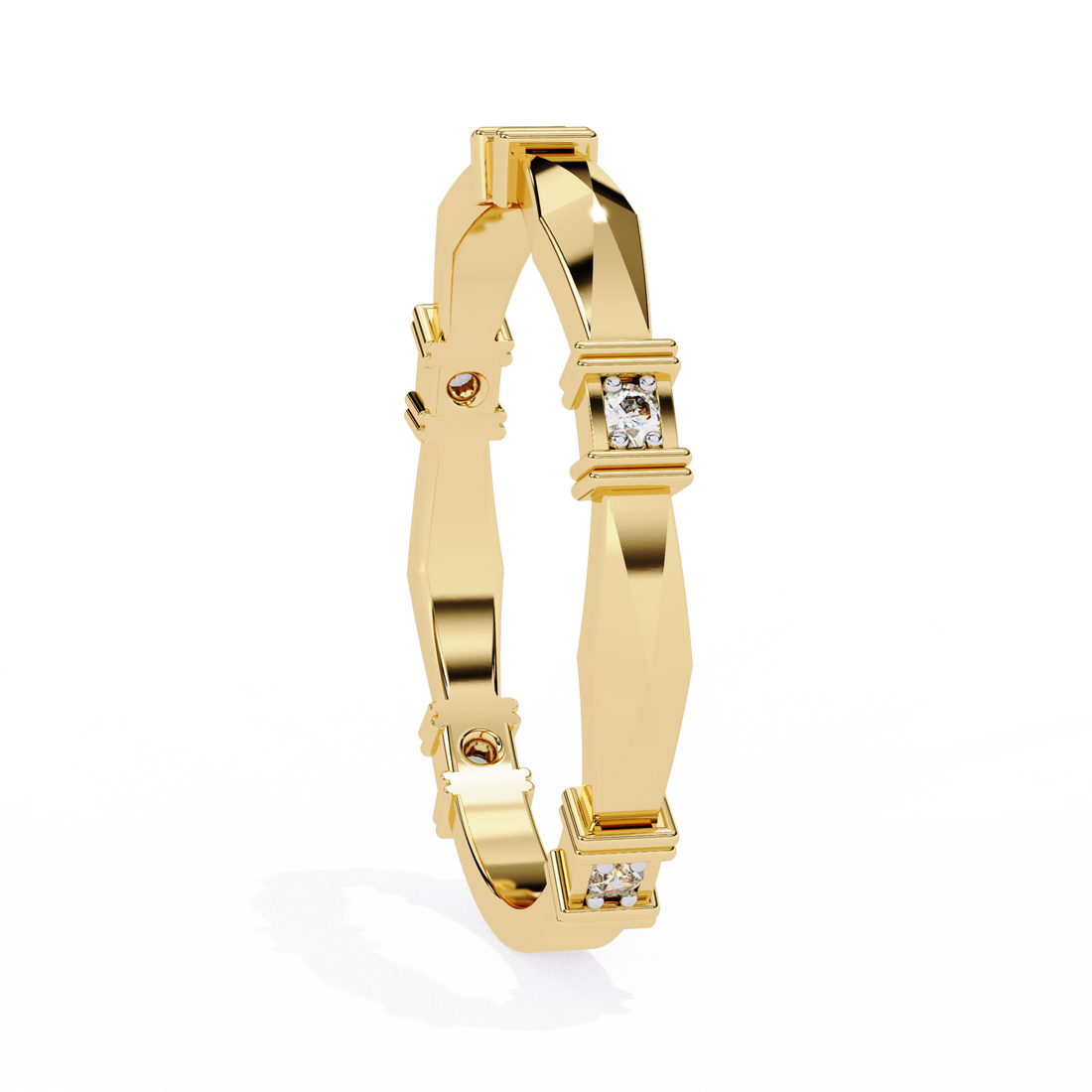 Casual Glimmer Diamond Ring Band 7