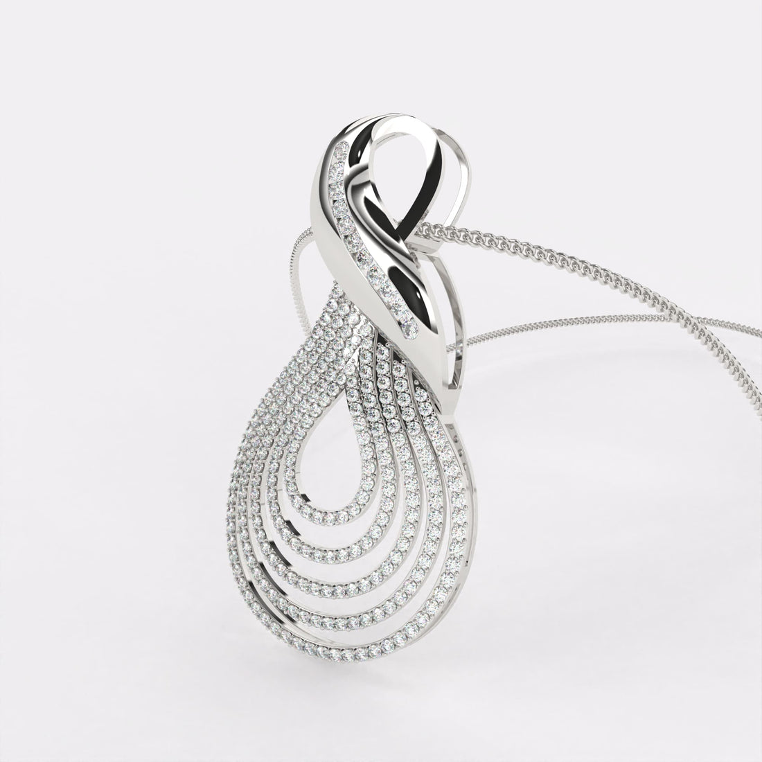 Celestial Glow Diamond Pendant In 925 Silver