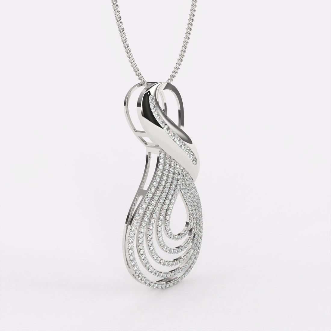 Celestial Glow Diamond Pendant In 925 Silver