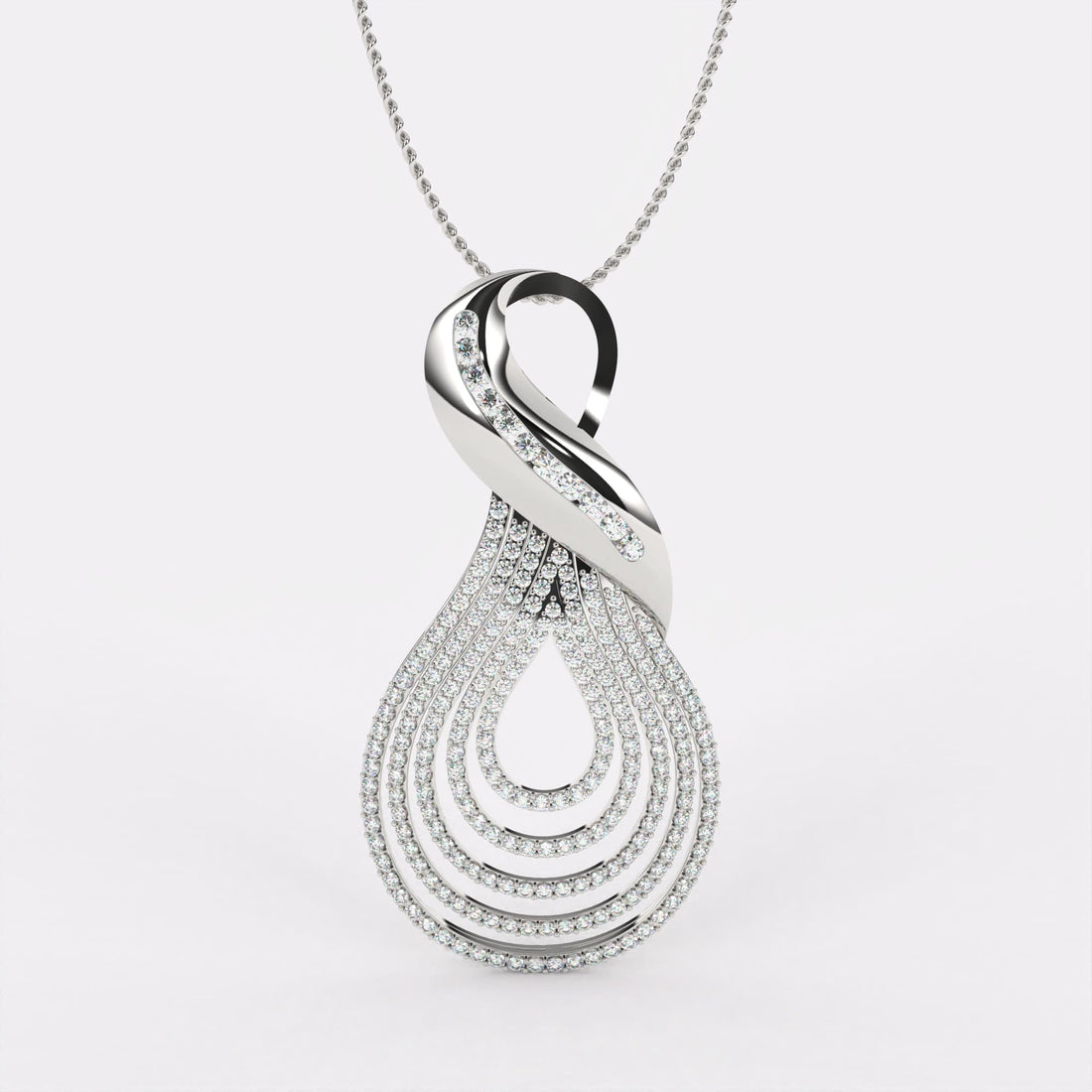 Celestial Glow Diamond Pendant In 925 Silver