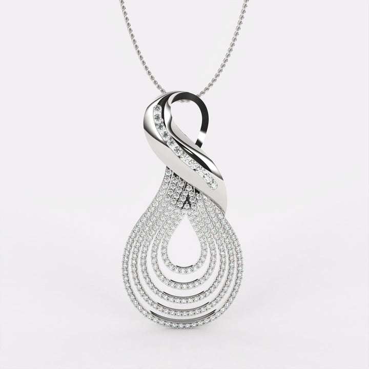 Celestial Glow Diamond Pendant In 925 Silver