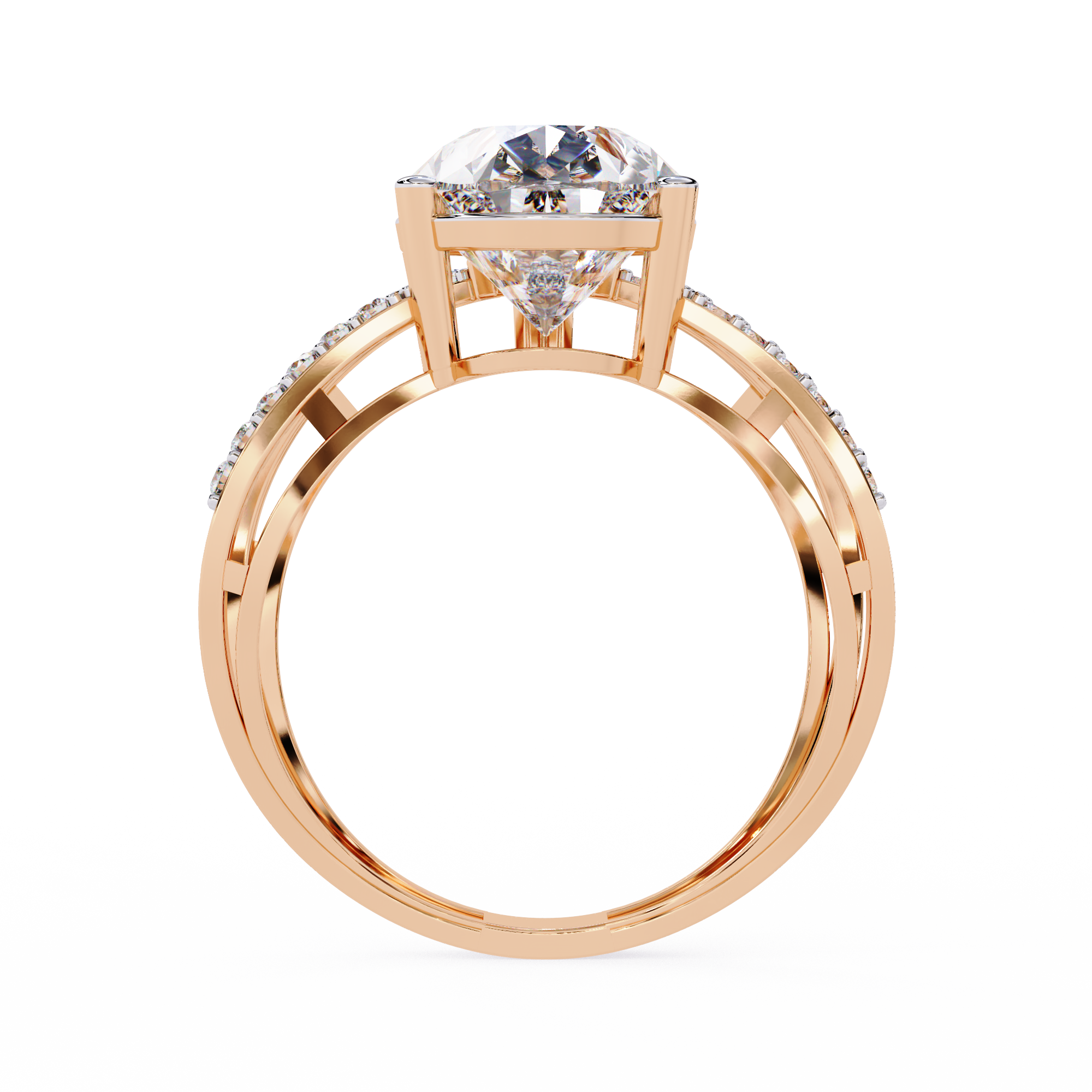 Celestial Solitaire Diamond Crisscross Ring8