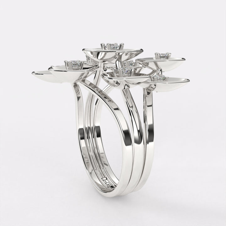 Charming Diamond Ring in 925 Silver