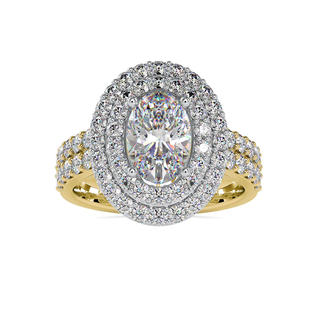 Charming Double Halo Oval Diamond Ring 6