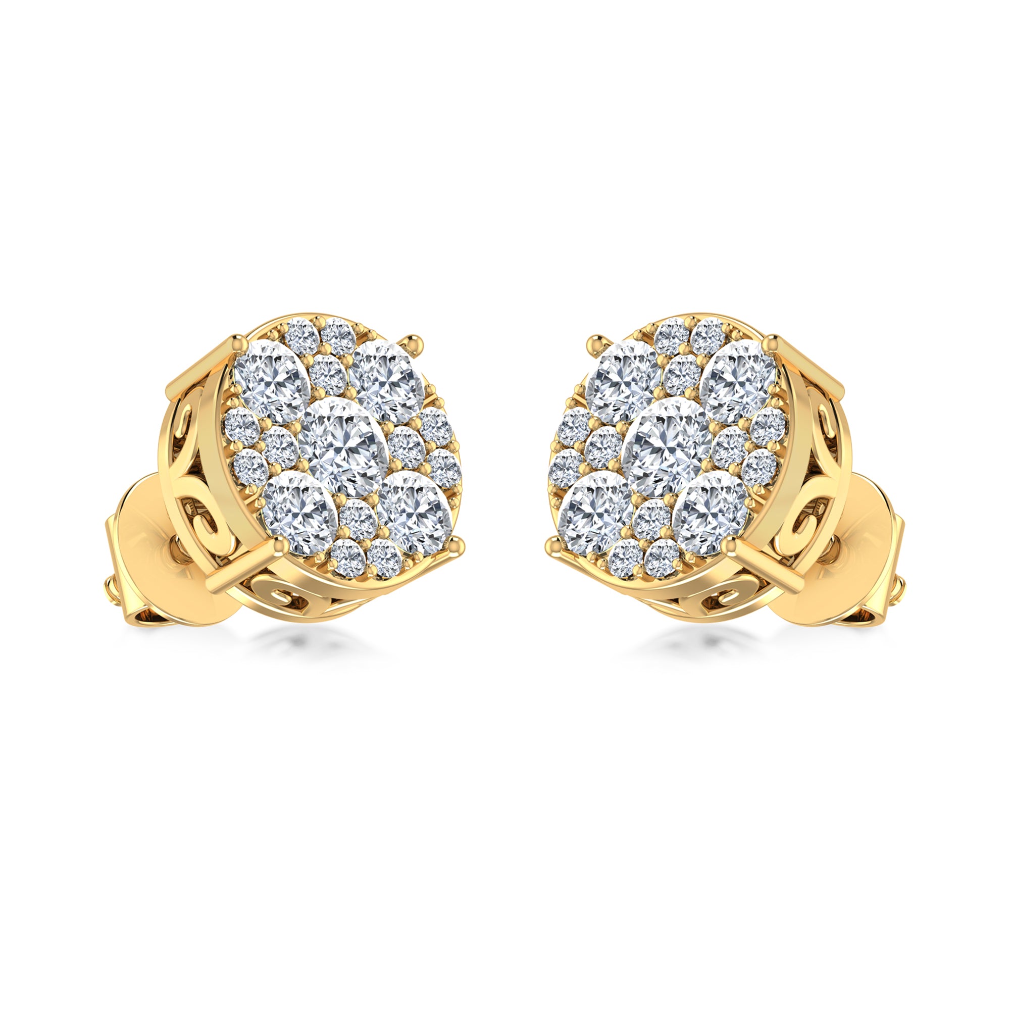 Circular Pave Stone Lab Grown Diamond Earrings