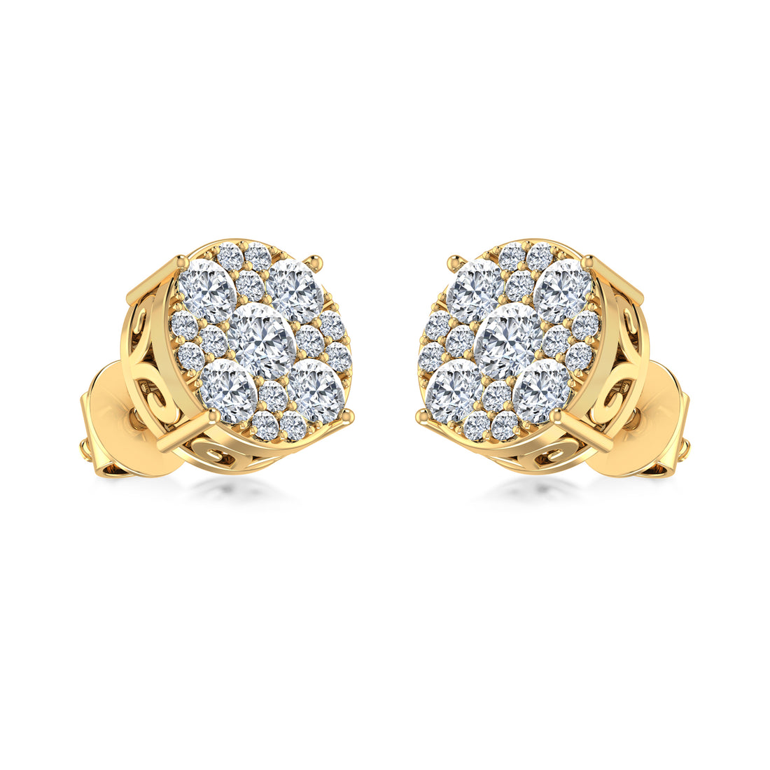 Circular Pave Stone Lab Grown Diamond Earrings